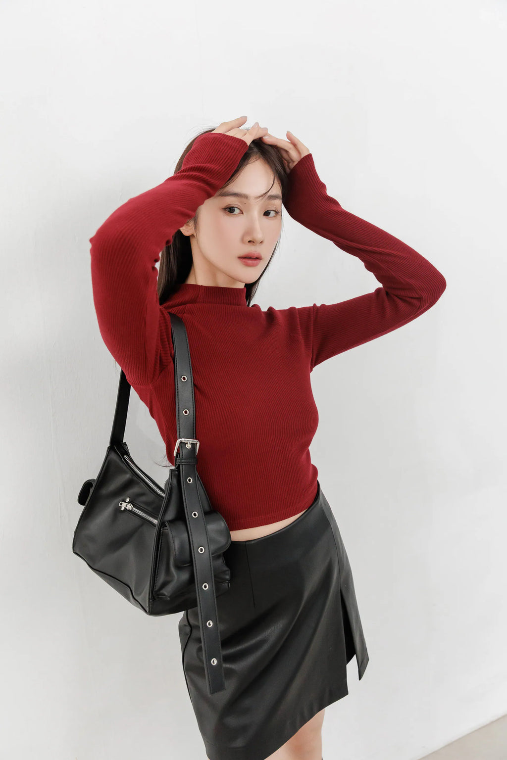 by Bello-首爾機車腋下包 皮革黑