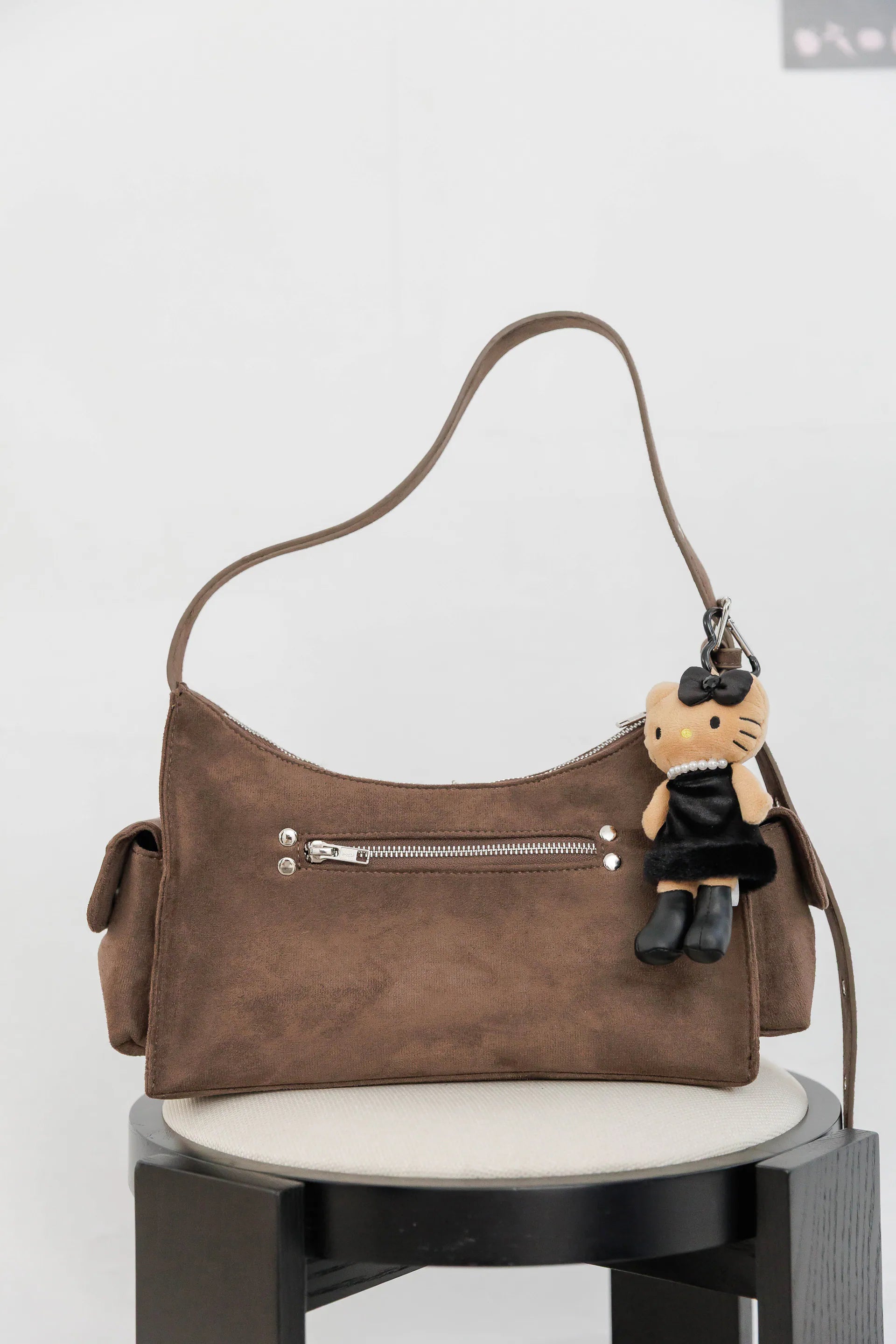 by Bello-首爾機車腋下包 麂皮深咖啡色