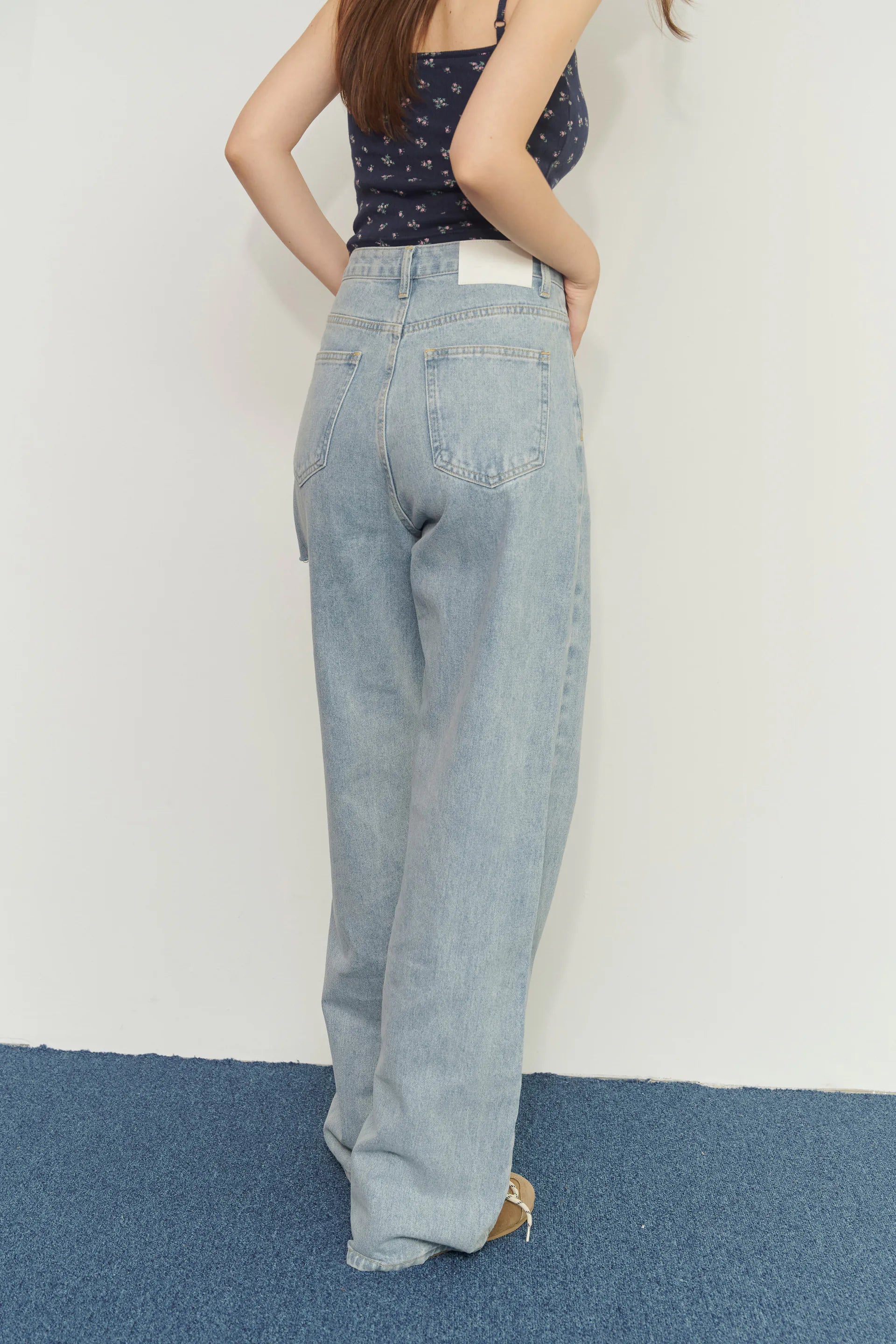 [原版+加長]By BB-率性刷破直筒牛仔褲