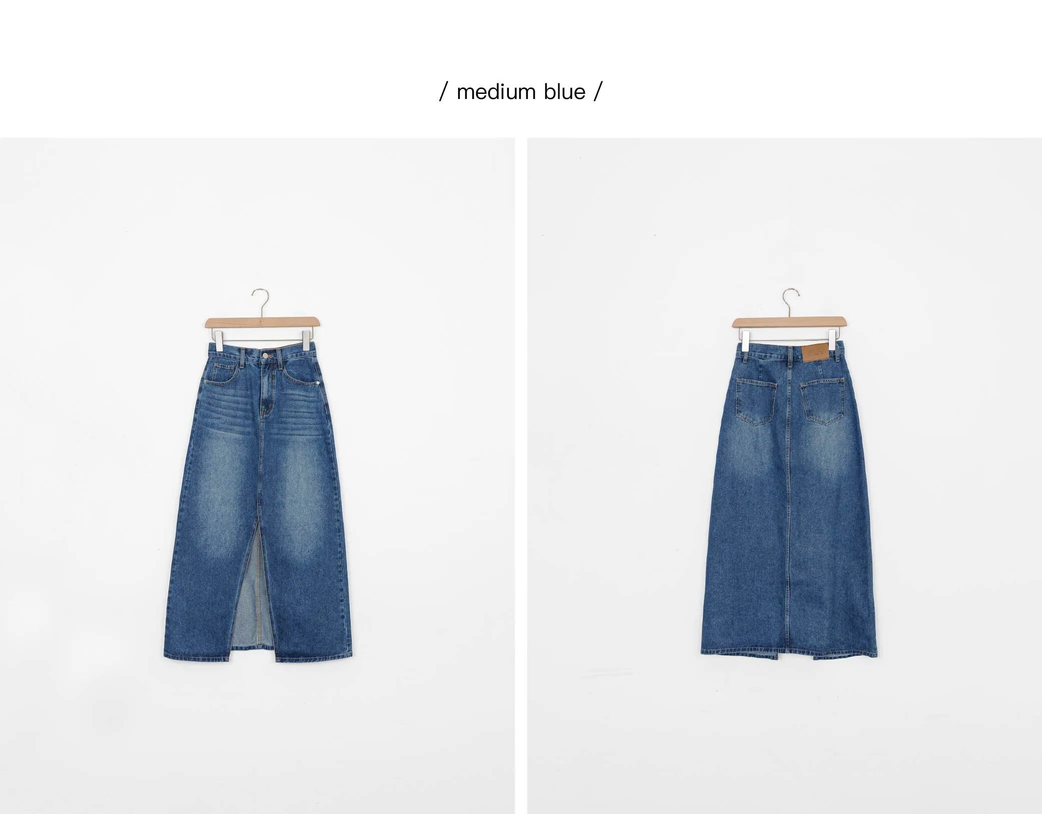 [原版+加長]By BB-前開衩梨型殺手牛仔長裙