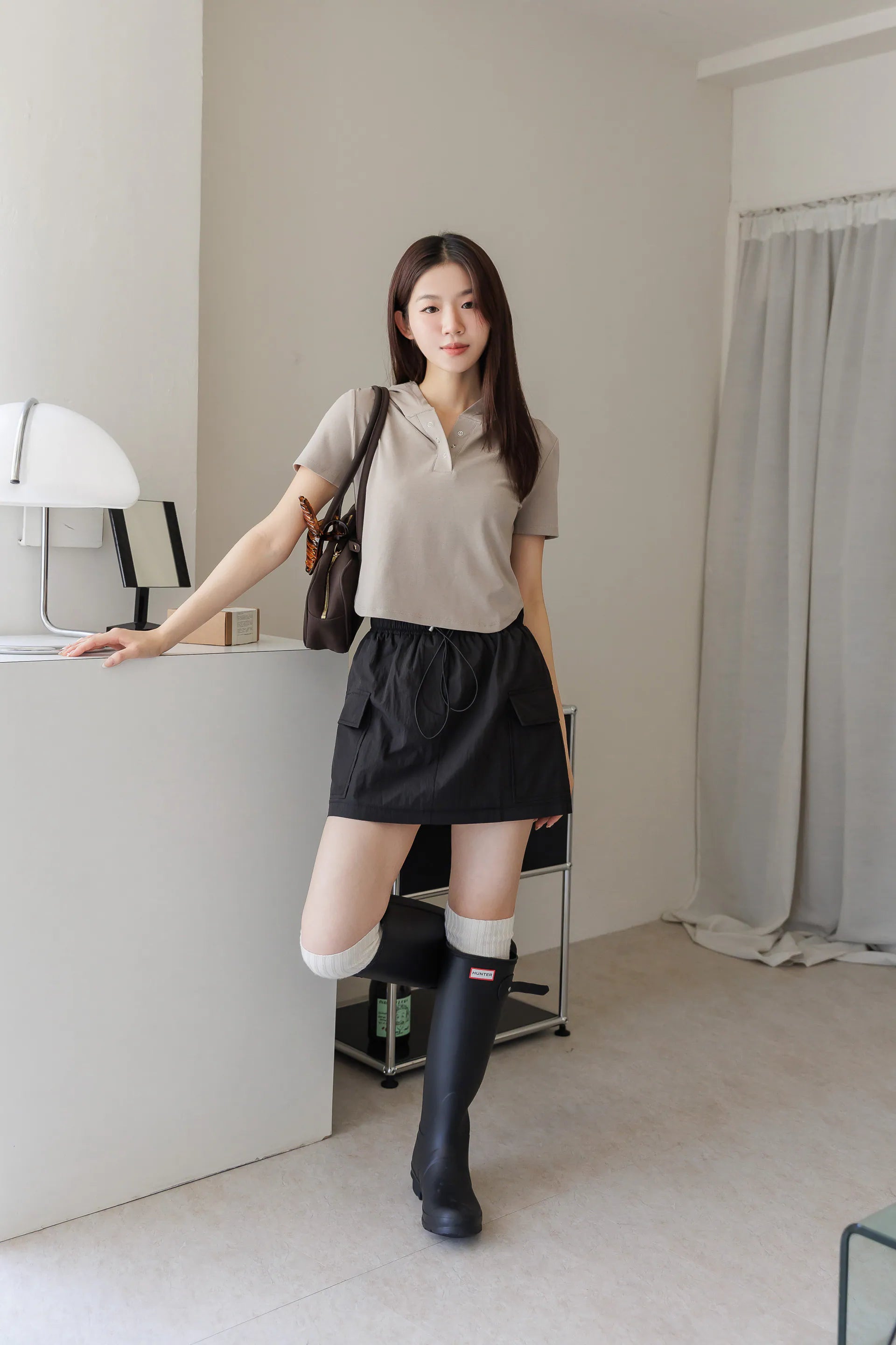 by BB-率性工裝短褲裙 - 黑