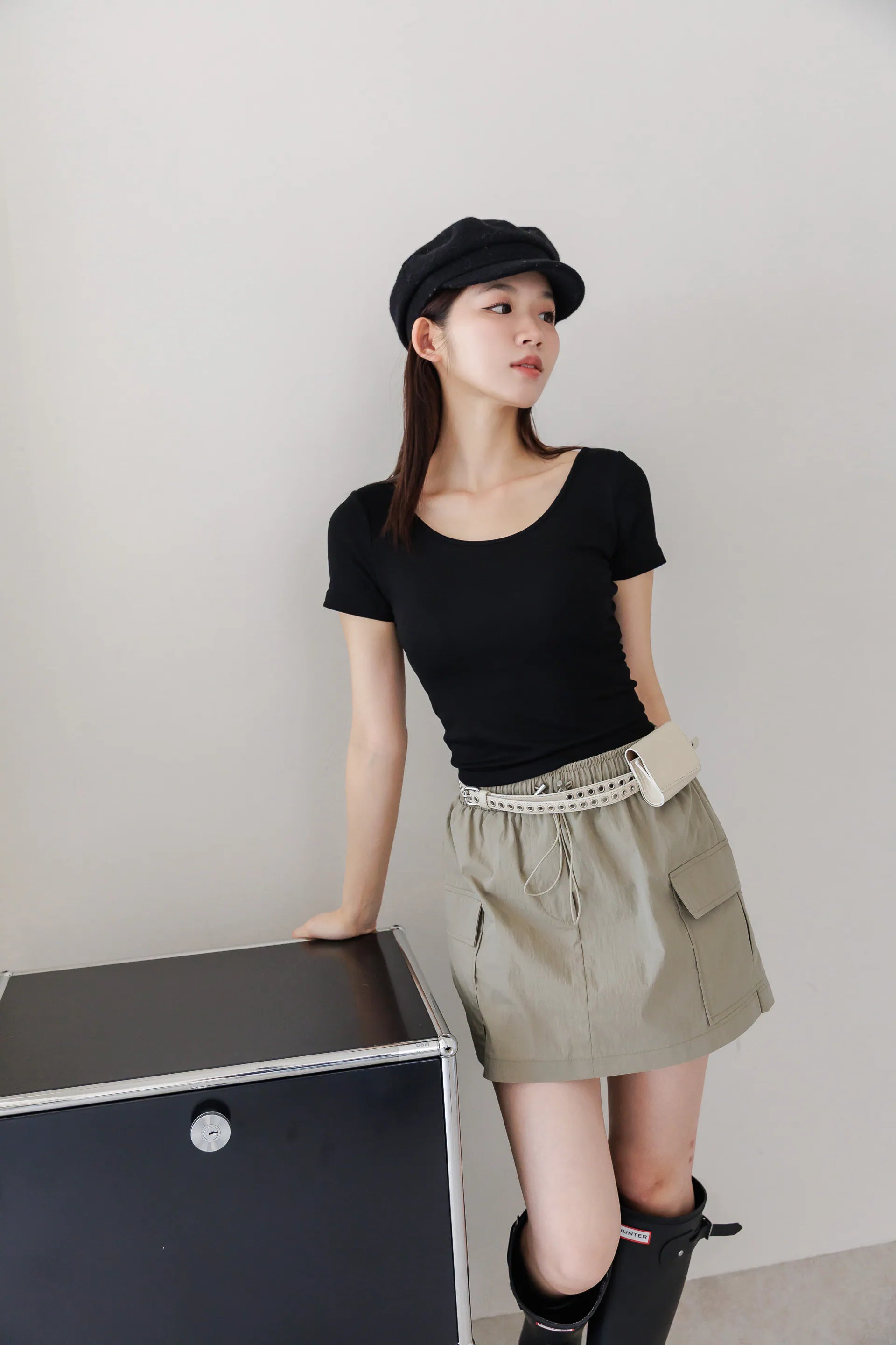 by BB-率性工裝短褲裙 - 綠