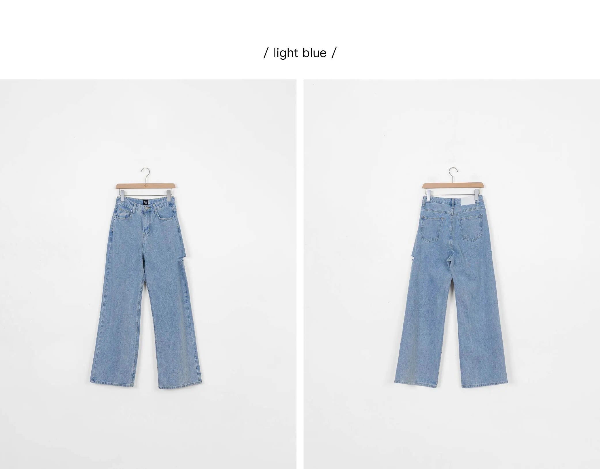 [原版+加長]By BB-率性刷破直筒牛仔褲