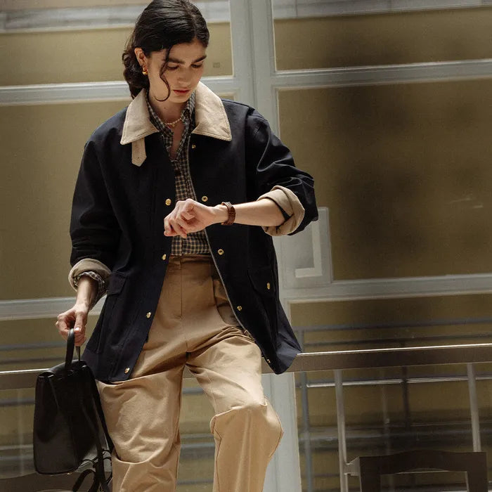 Coloring collar point utility jacket_Dark navy