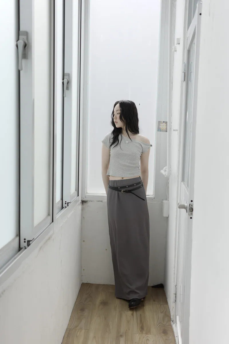 [madebylizzi]一條綁繩舒服裙-炭灰