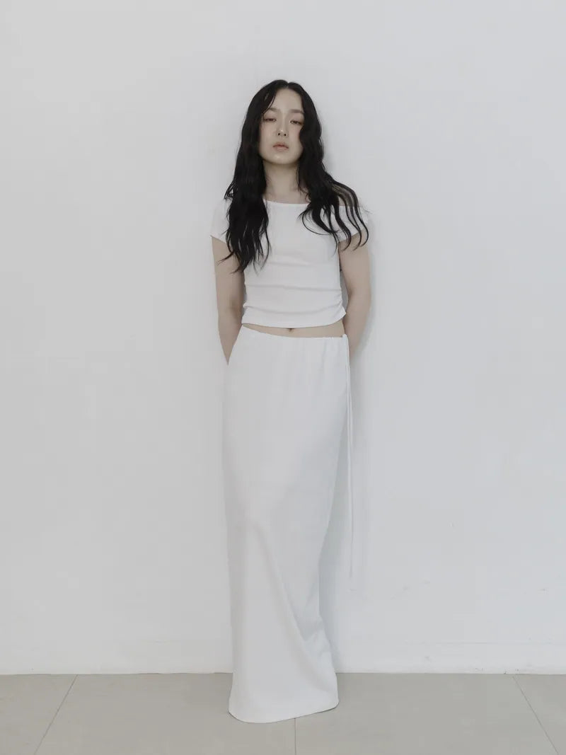 [madebylizzi]一條綁繩舒服裙-白