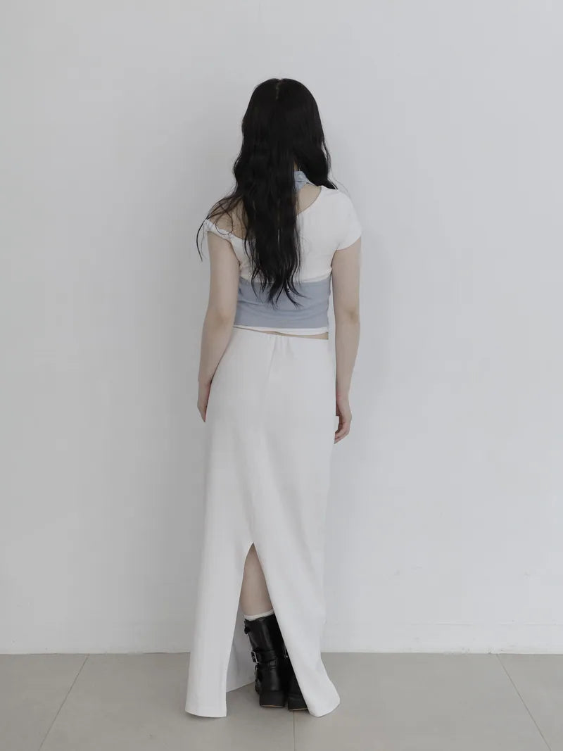 [madebylizzi]一條綁繩舒服裙-白