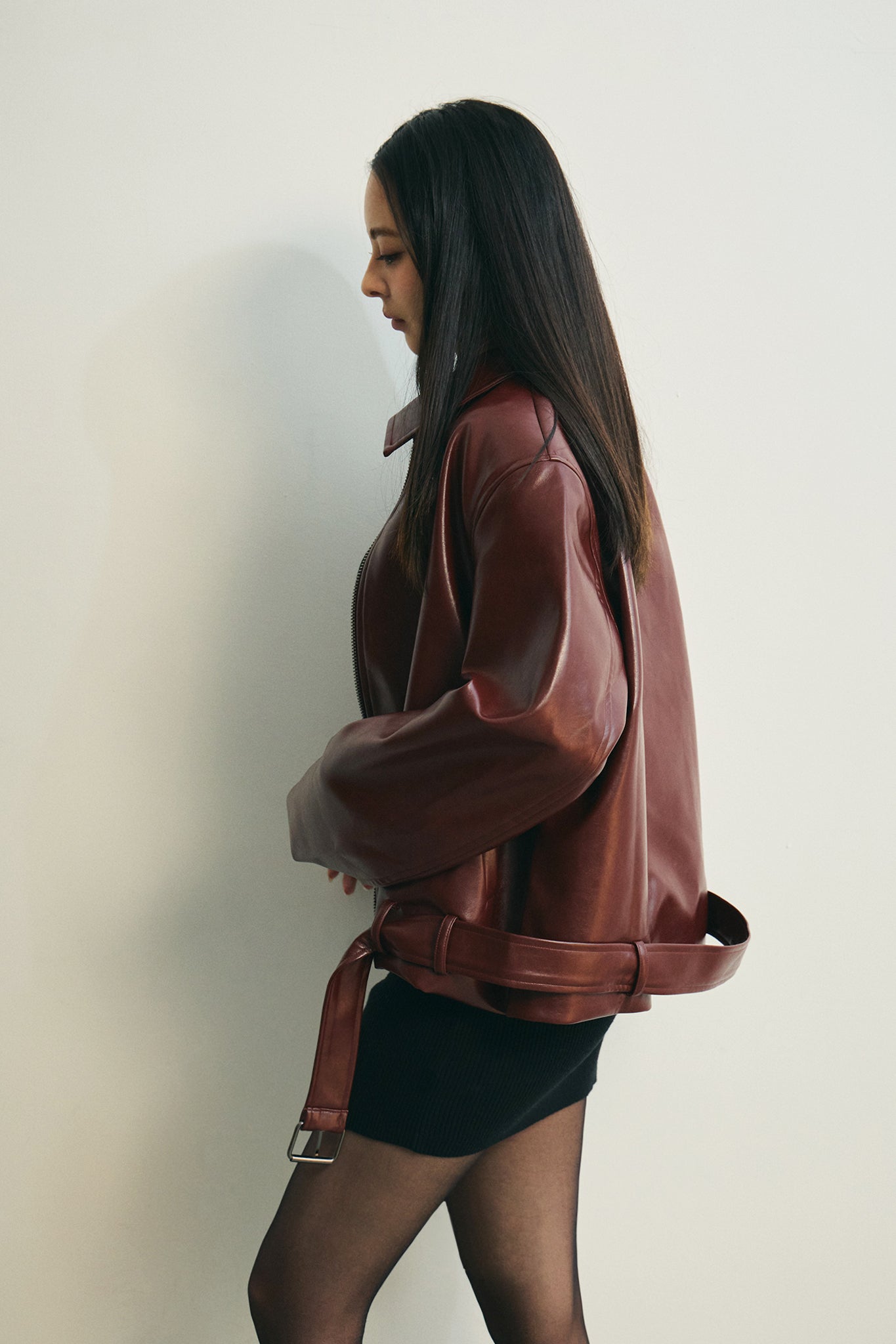 Alpha Faux Leather Jacket 人生皮外套 -酒紅