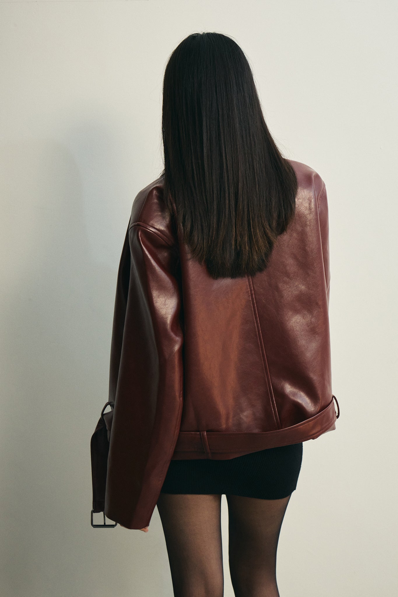 Alpha Faux Leather Jacket 人生皮外套 -酒紅