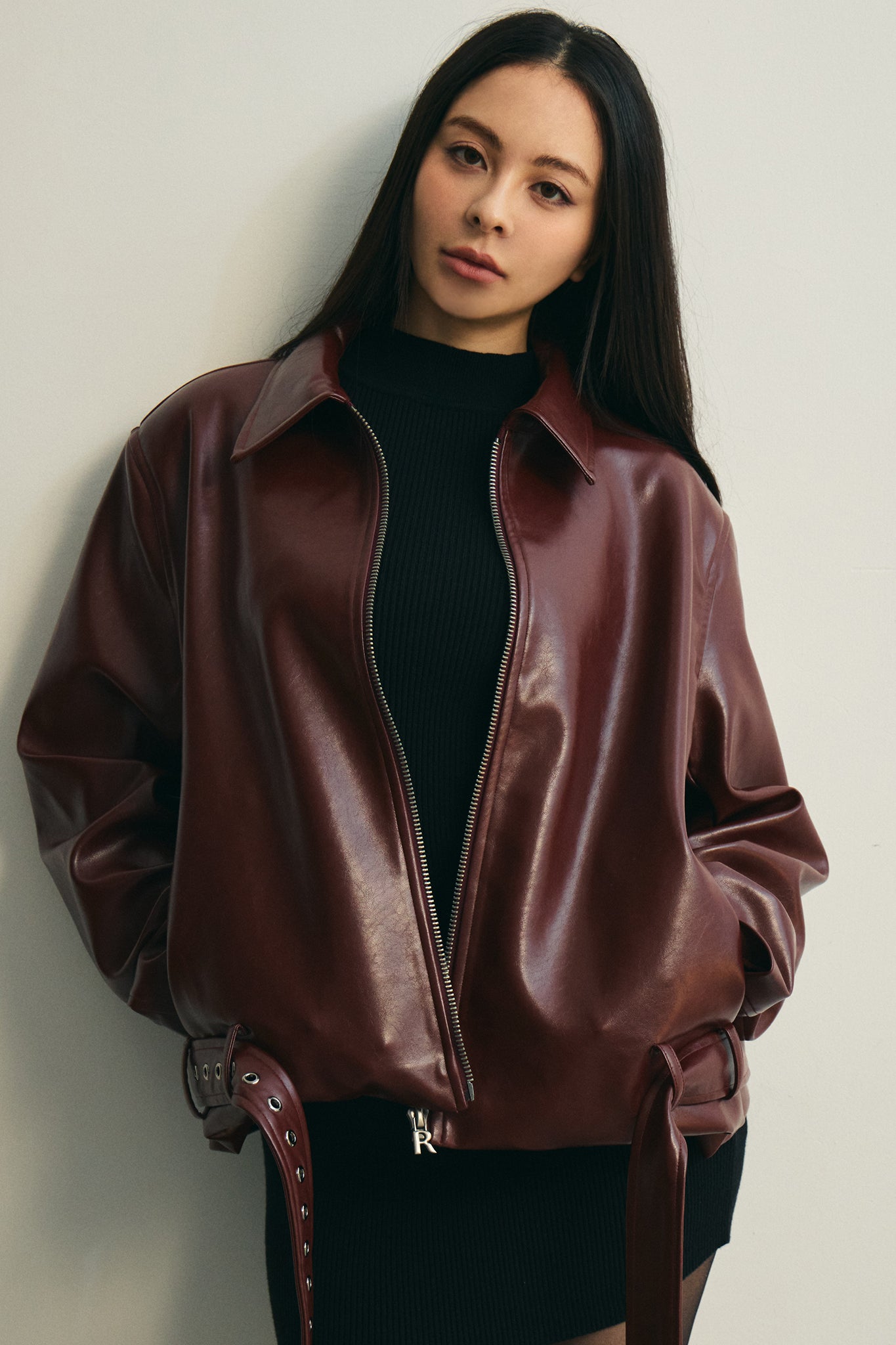 Alpha Faux Leather Jacket 人生皮外套 -酒紅