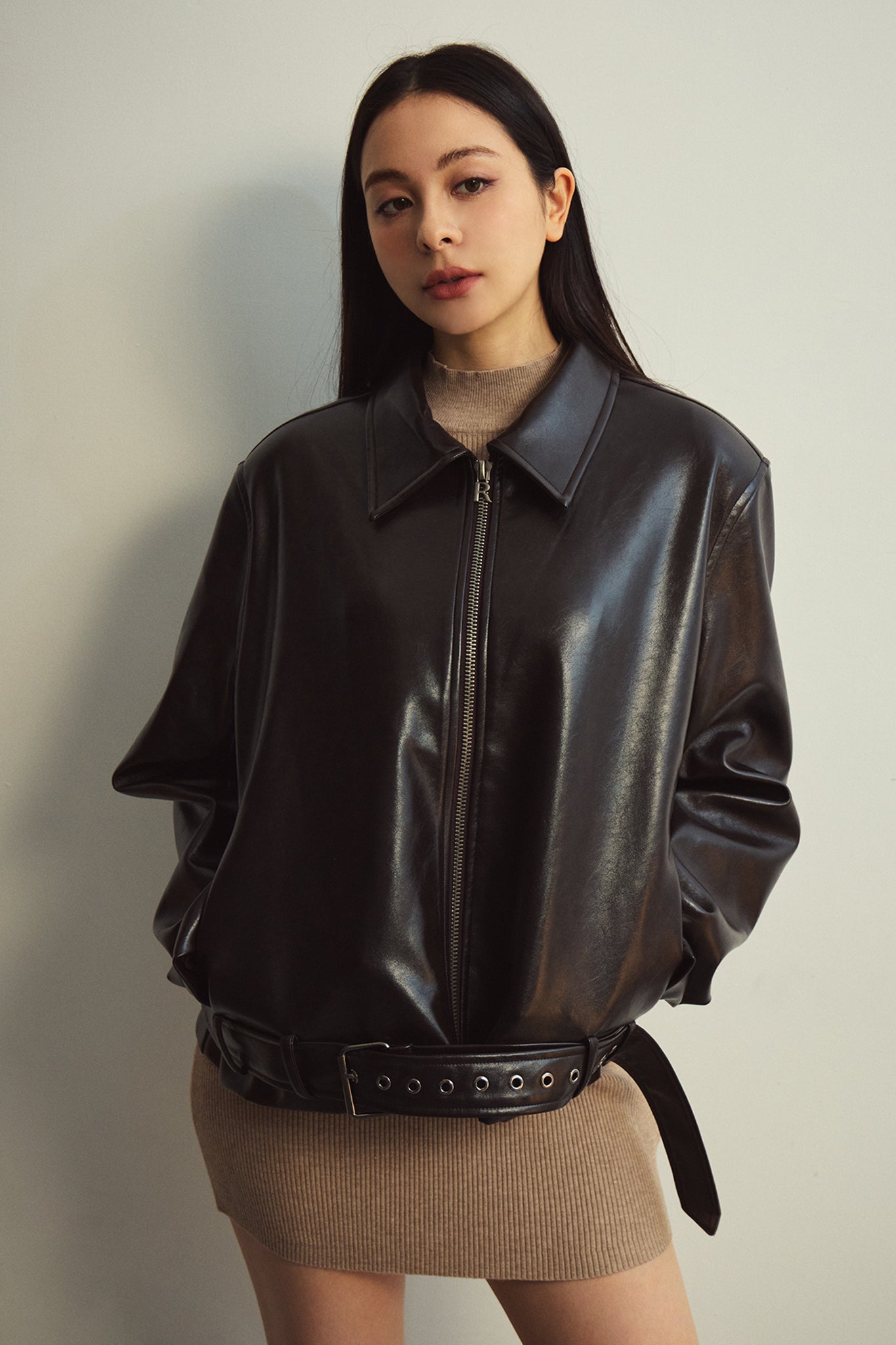 Alpha Faux Leather Jacket 人生皮外套 -棕