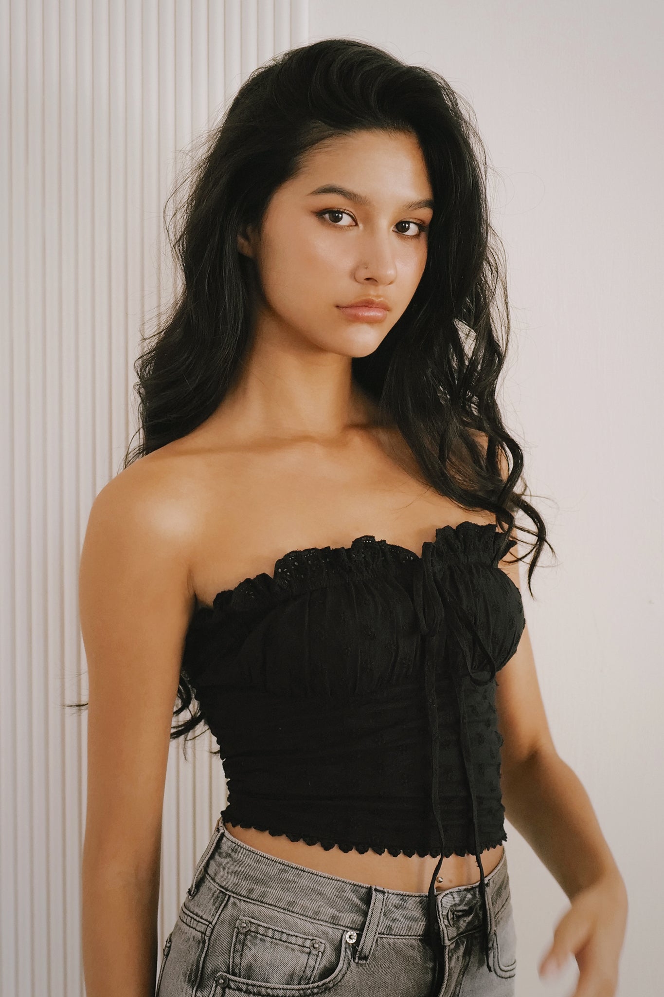 Blossom Bra Top少女心爆發平口胸墊 -黑