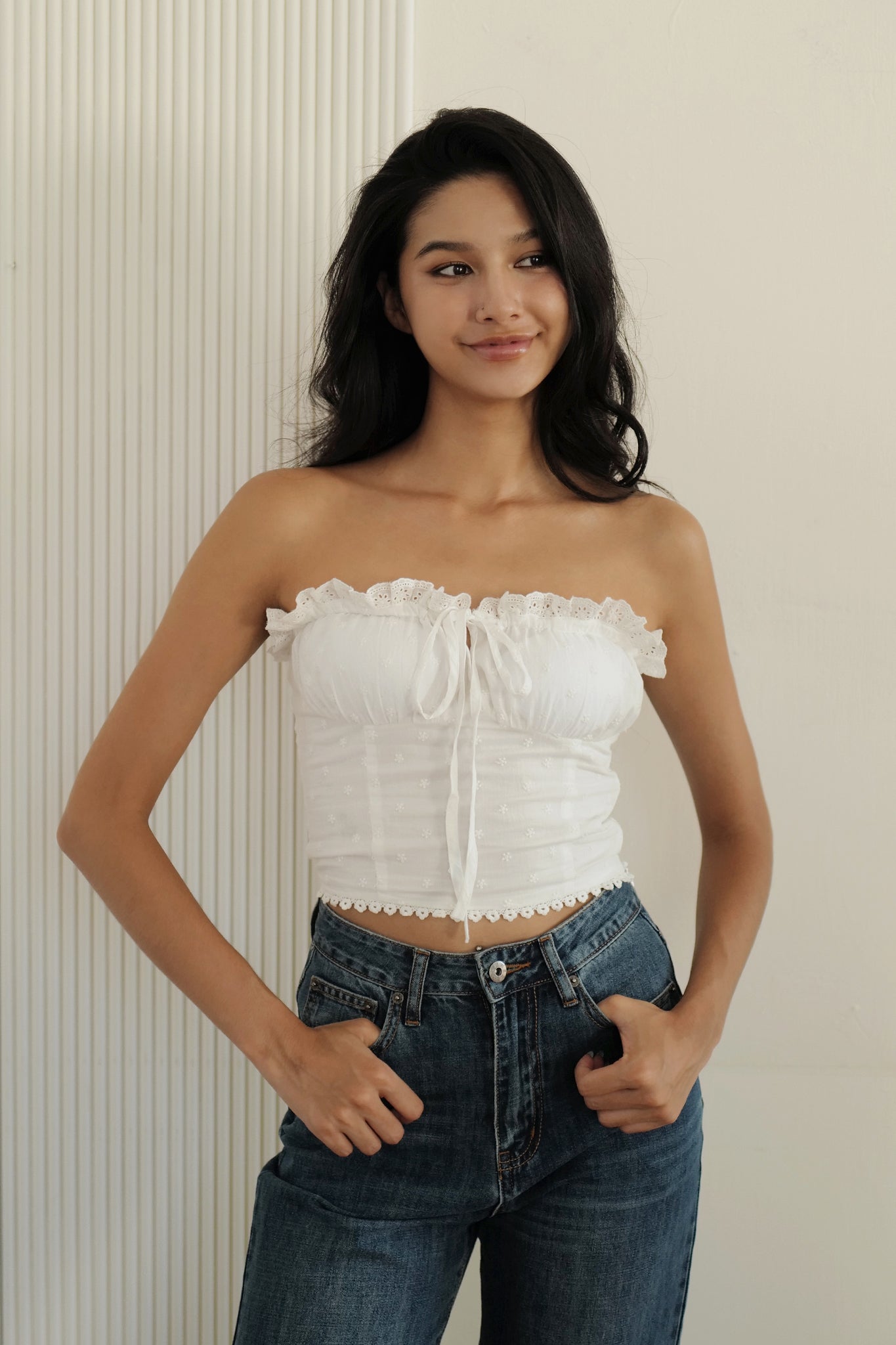 Blossom Bra Top少女心爆發平口胸墊 -白