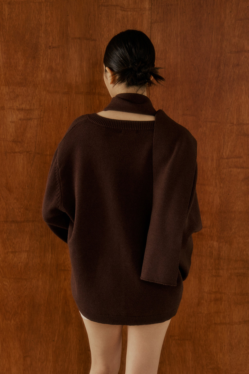 Comfy Scarf Sweater 老錢風毛衣圍巾套裝 -棕