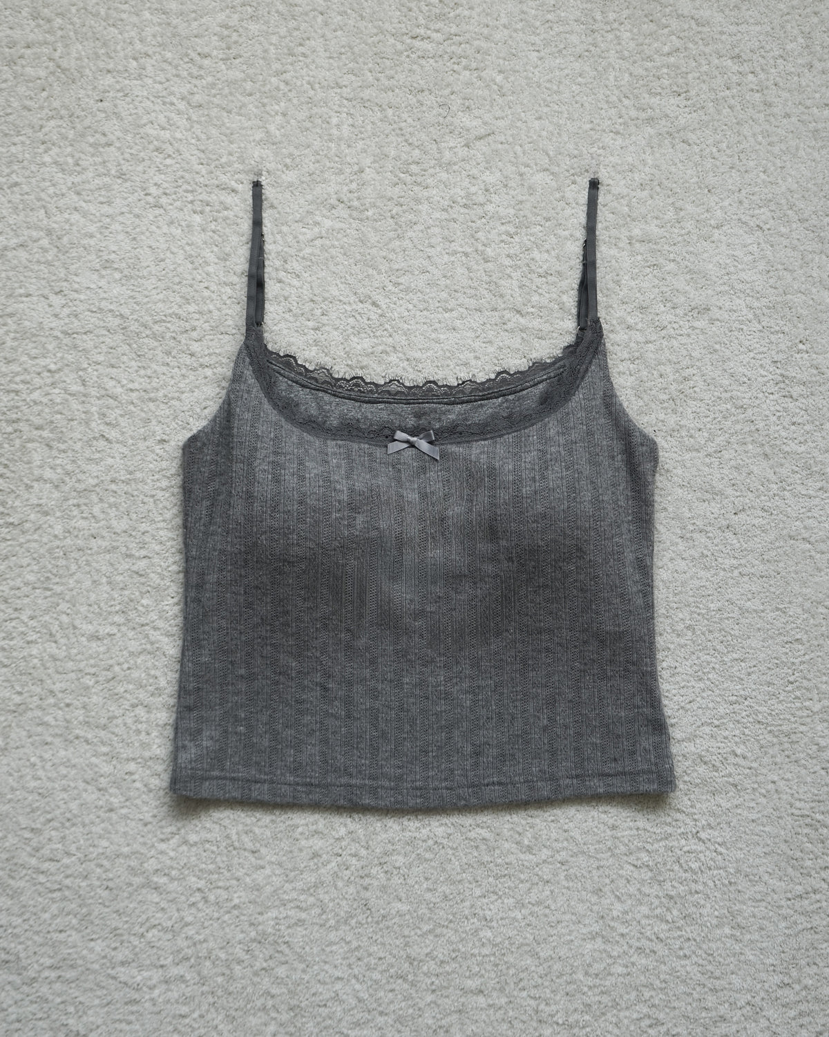 Yueh｜懶人套裝 - 純慾蕾絲遮副乳Bra top #灰