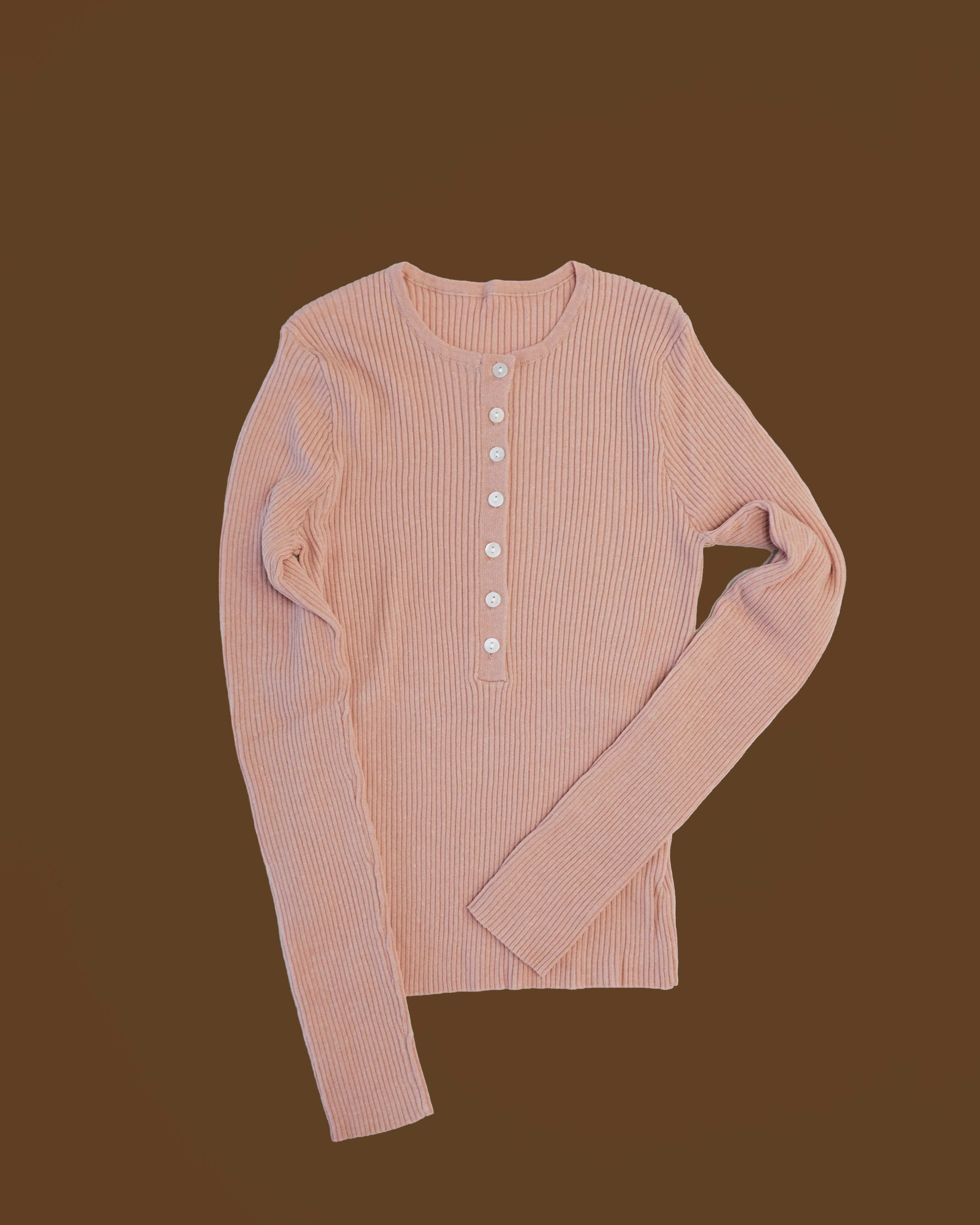 ' sts ' 坑條圓領針織長袖上衣