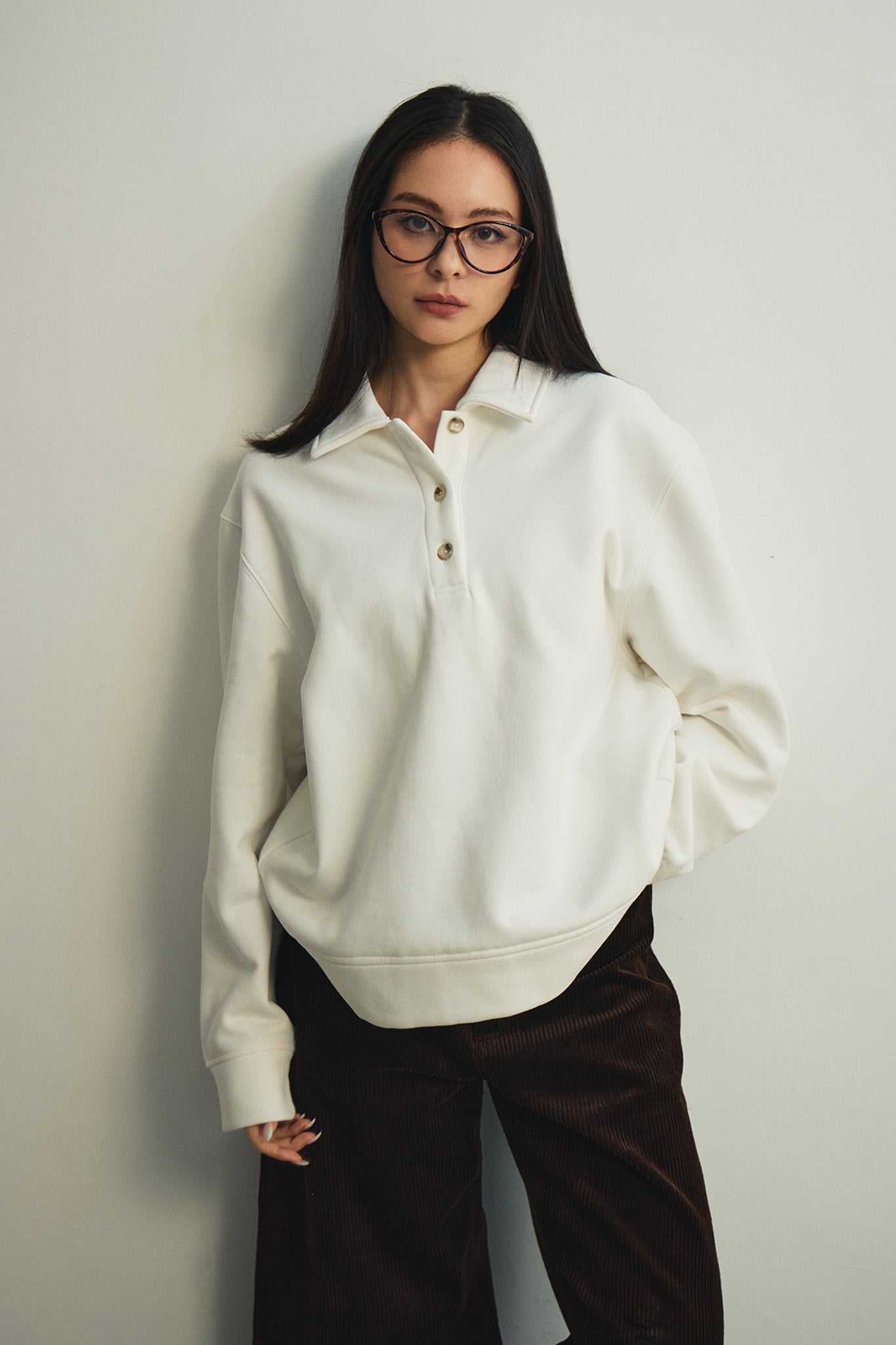 Everyday Polo Sweater 暖爐Polo衛衣 -白