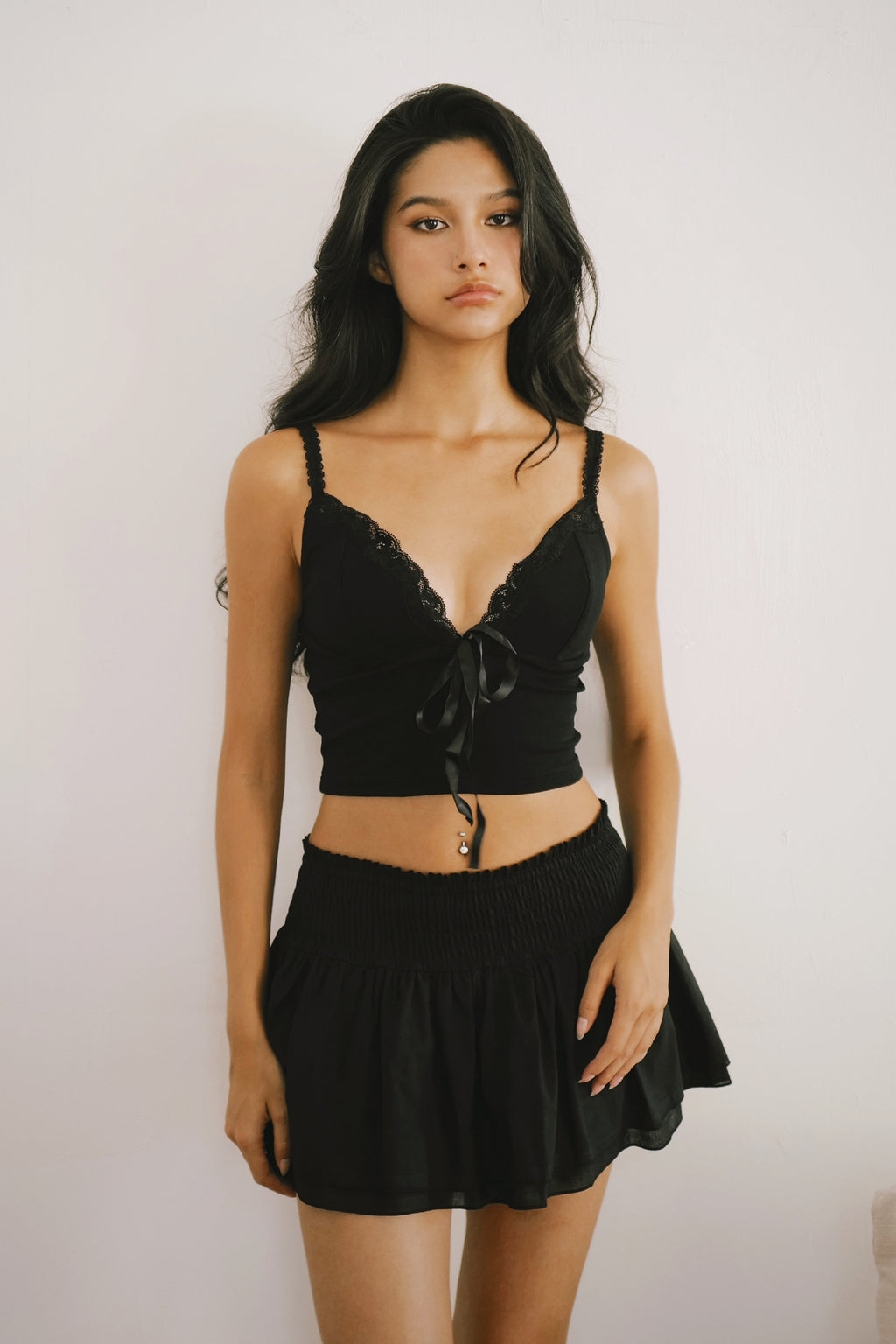 Forevermore Bra Top少女心爆發蕾絲胸墊背心 -黑
