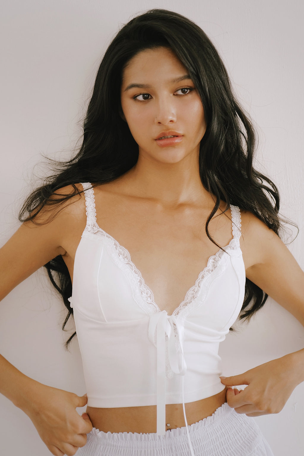 Forevermore Bra Top少女心爆發蕾絲胸墊背心 -白