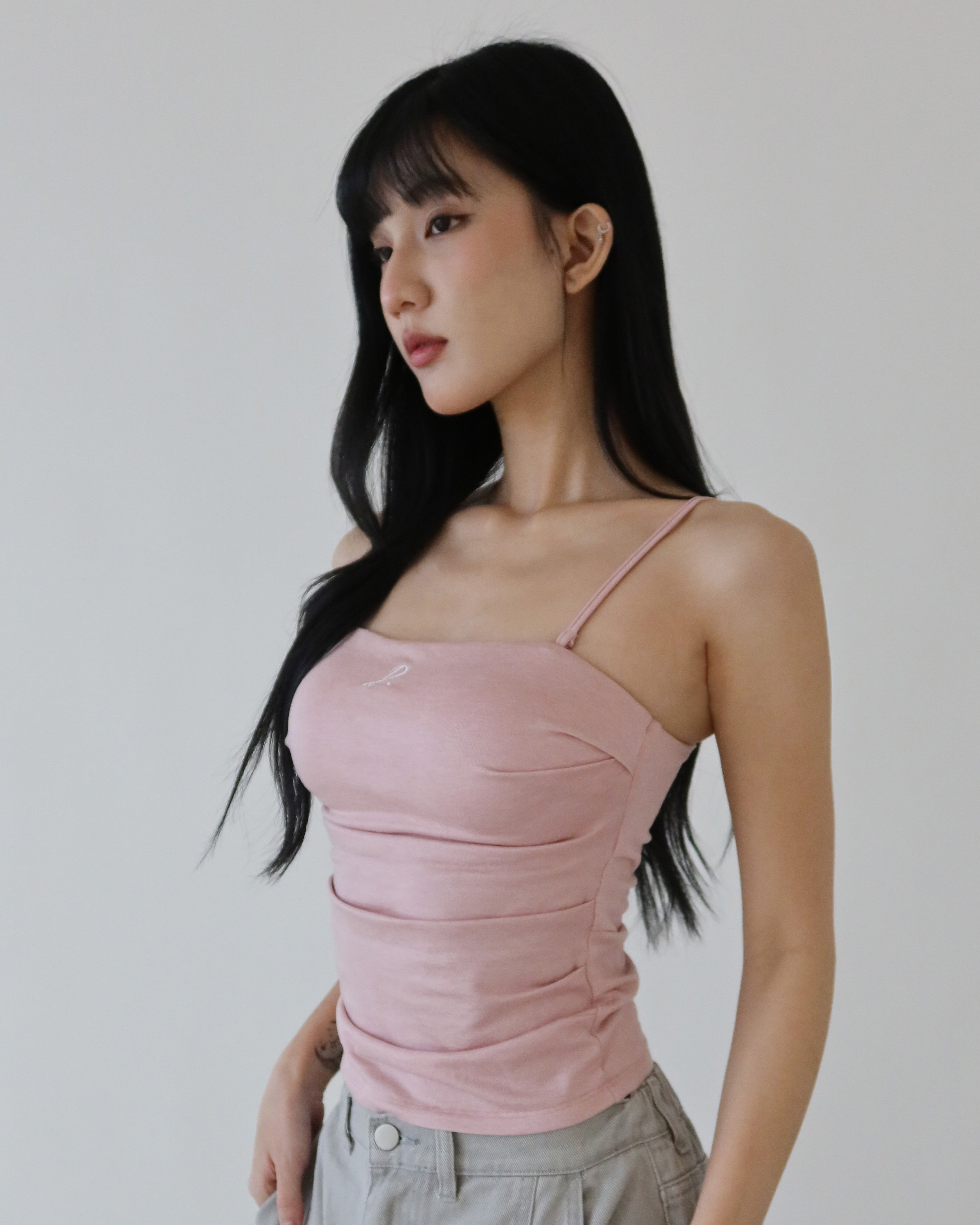 D.Second Skin曲線平口Bra Top -粉