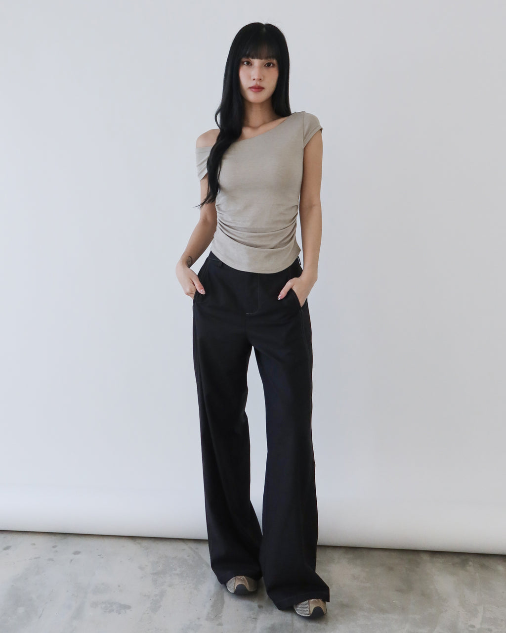 D.Second Skin濾鏡斜肩Bra T -杏