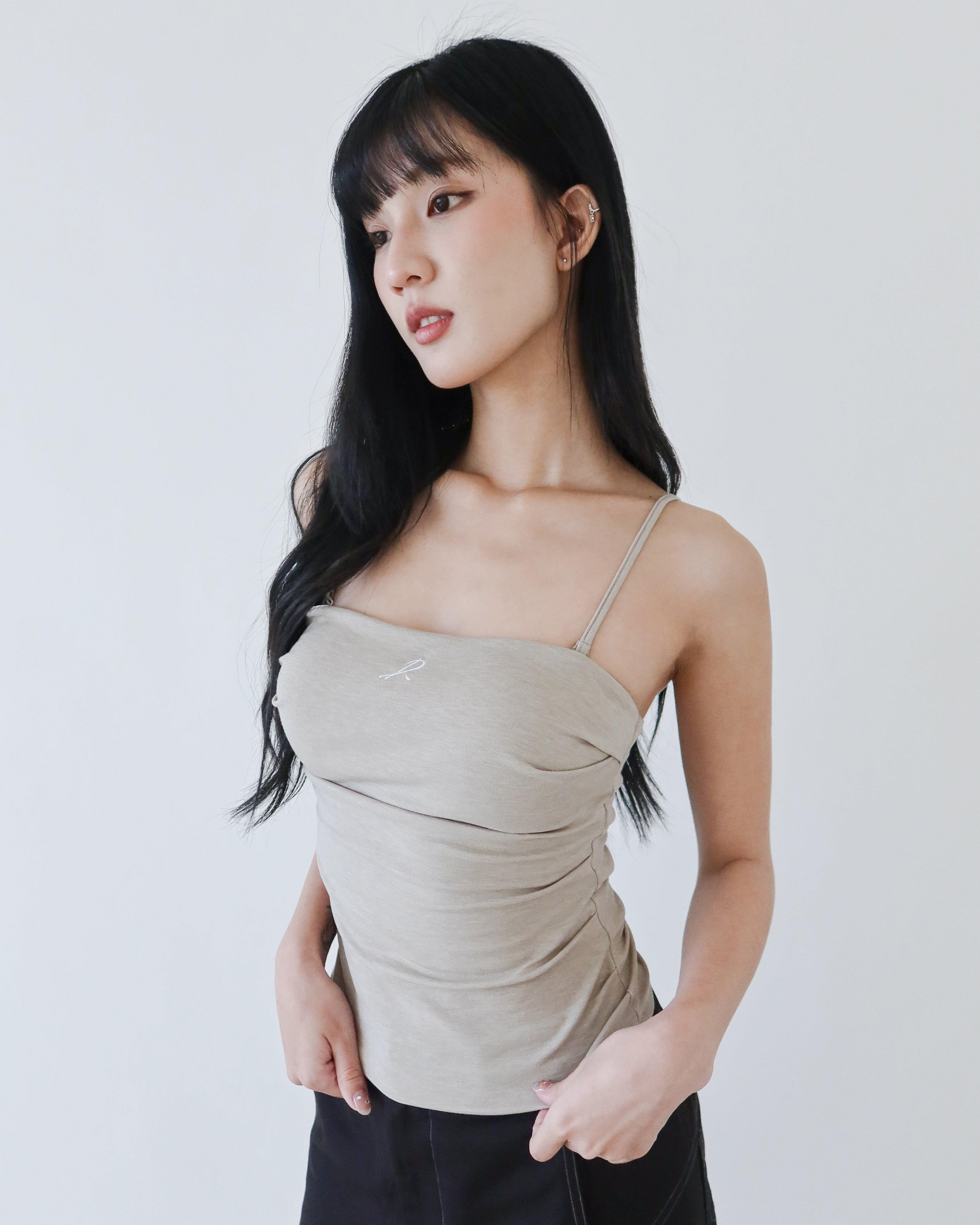 D.Second Skin曲線平口Bra Top -杏