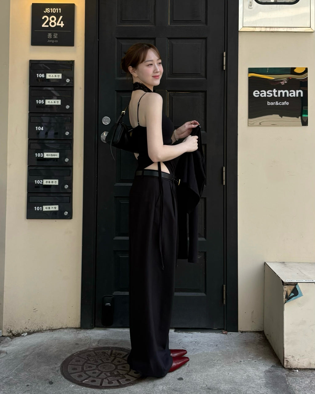 hua 莫代爾抽繩bra top #black