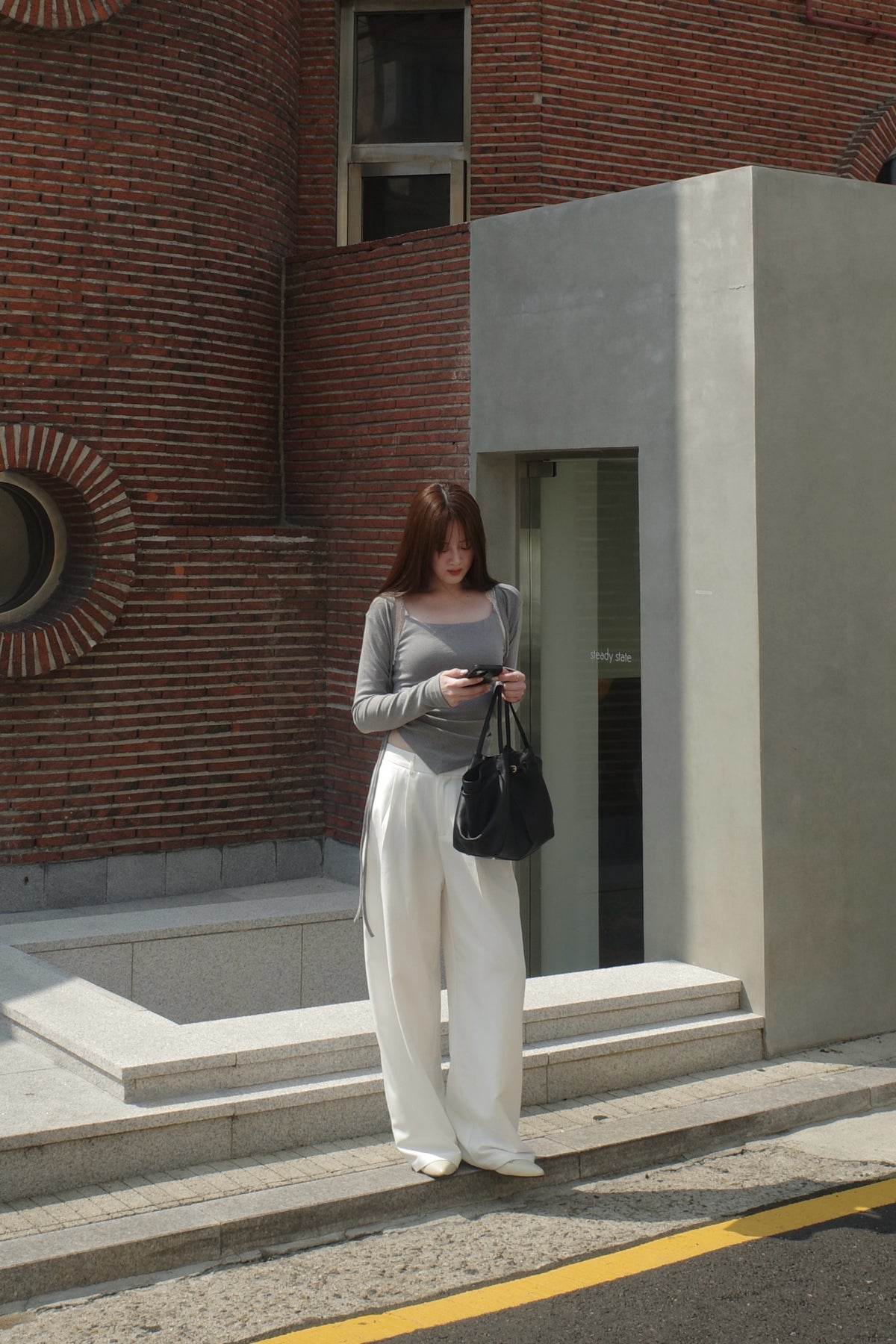 hua 可拆式蕾絲開襟衫 #grey