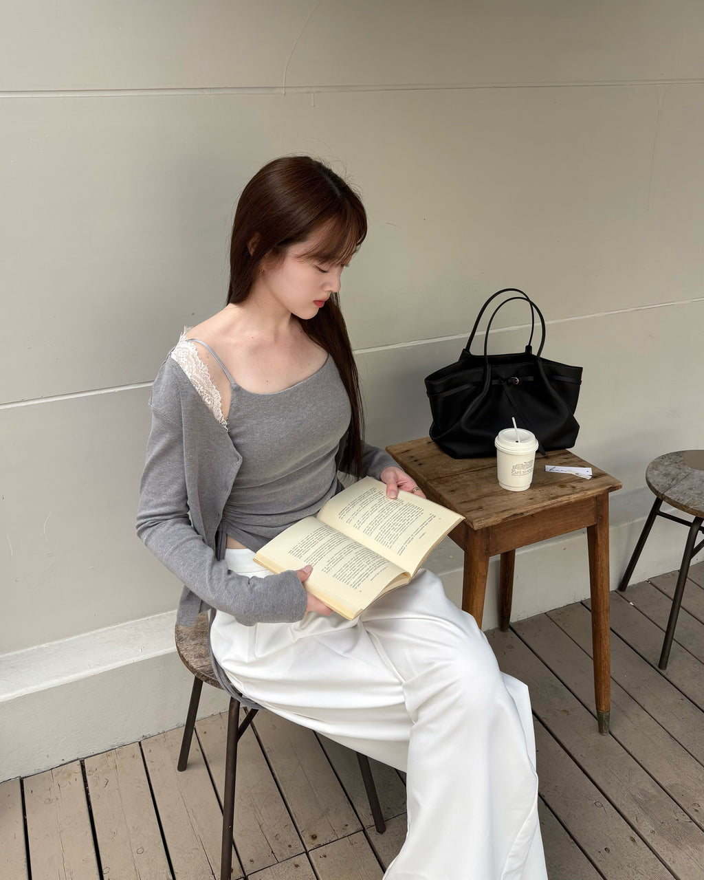 hua 莫代爾抽繩bra top #grey
