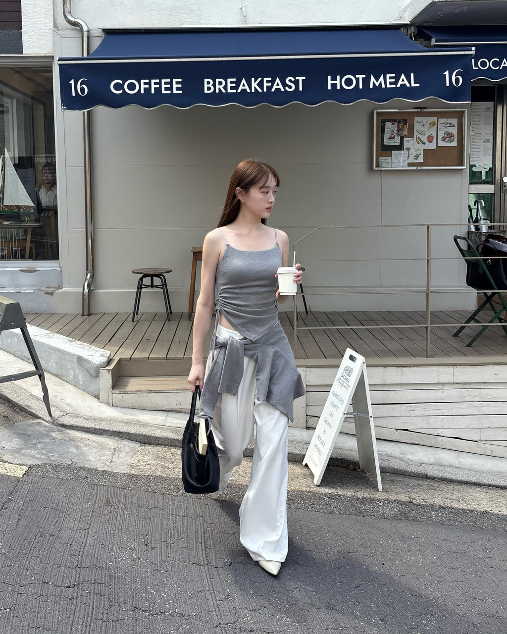 hua 可拆式蕾絲開襟衫 #grey