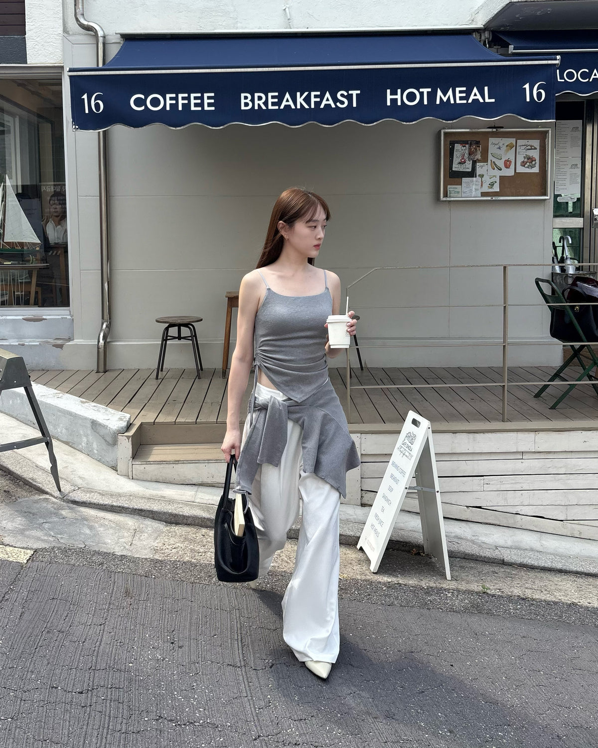 hua 可拆式蕾絲開襟衫 #grey