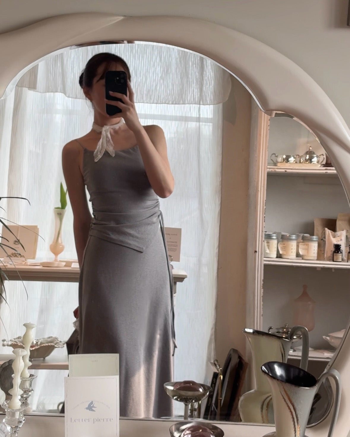 hua 莫代爾抽繩bra top #grey