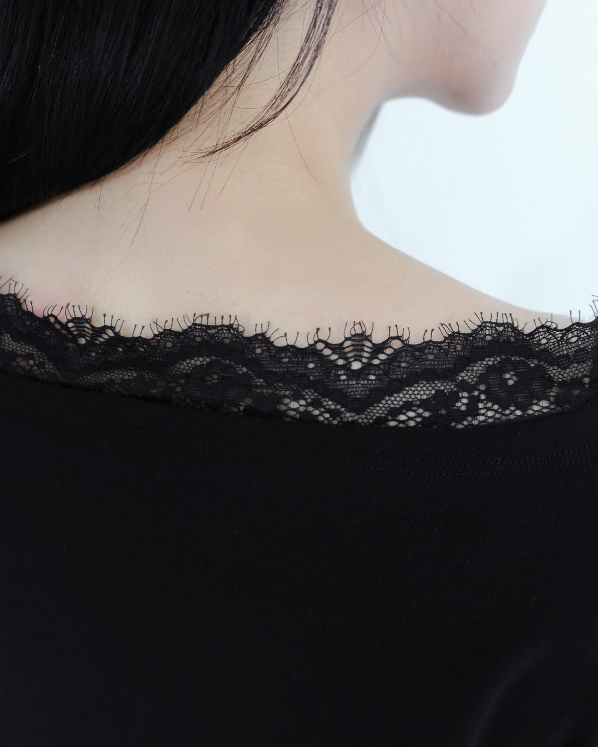 hua 可拆式蕾絲開襟衫 #black