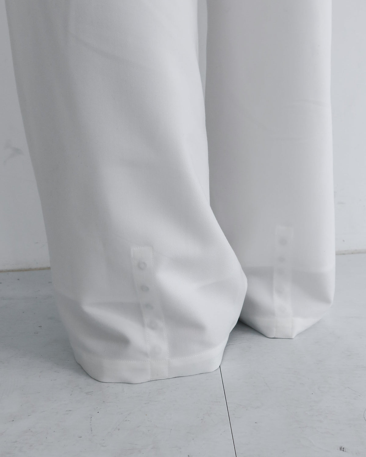 hua 可調節修身長褲 #white