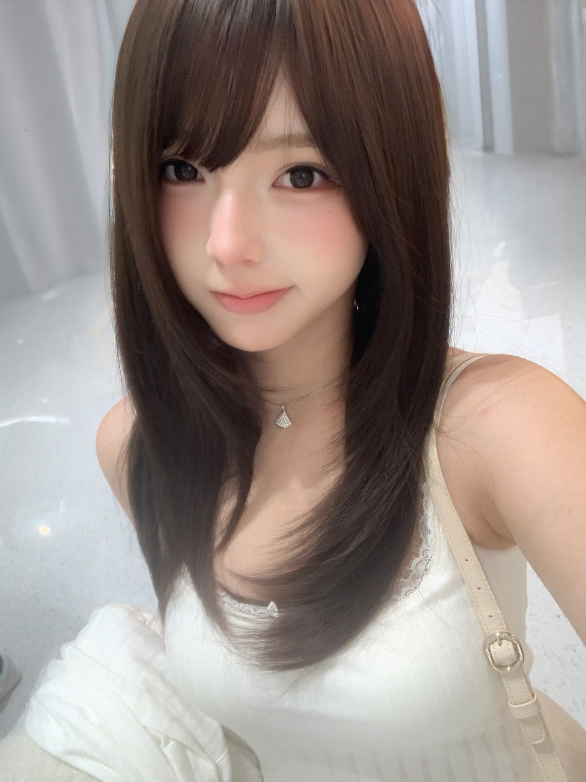 Yueh｜懶人套裝 - 純慾蕾絲遮副乳Bra top #白