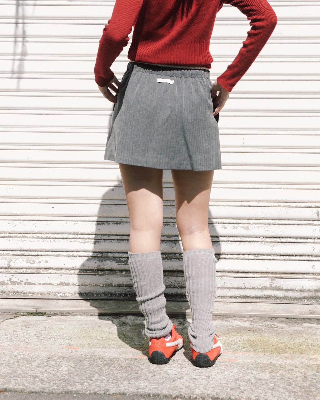 ' sts ' 雙腰頭抽繩西裝短裙