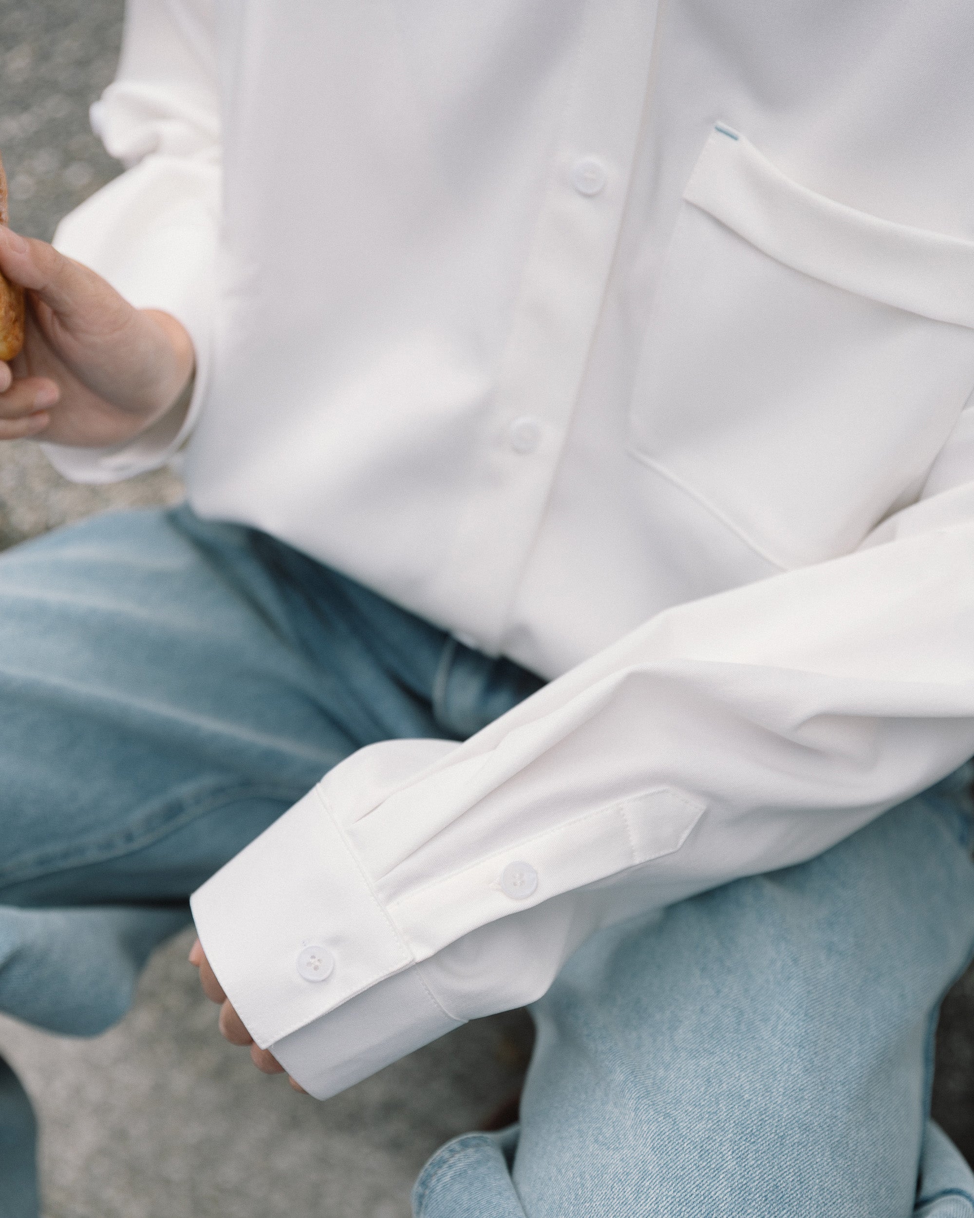 ' sts ' 寬版抗皺長袖襯衫