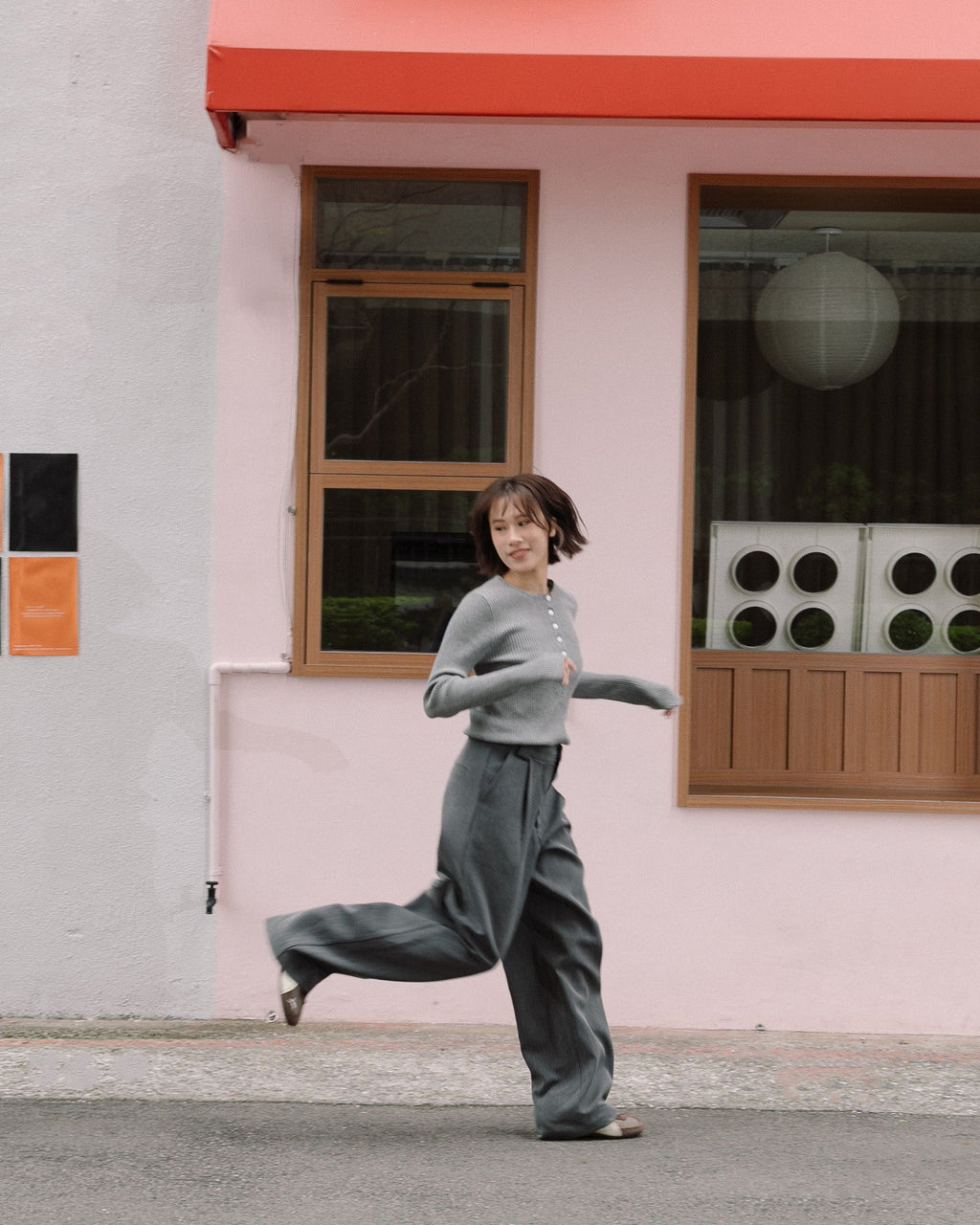 ' sts ' 寬褲耳打褶西裝長褲