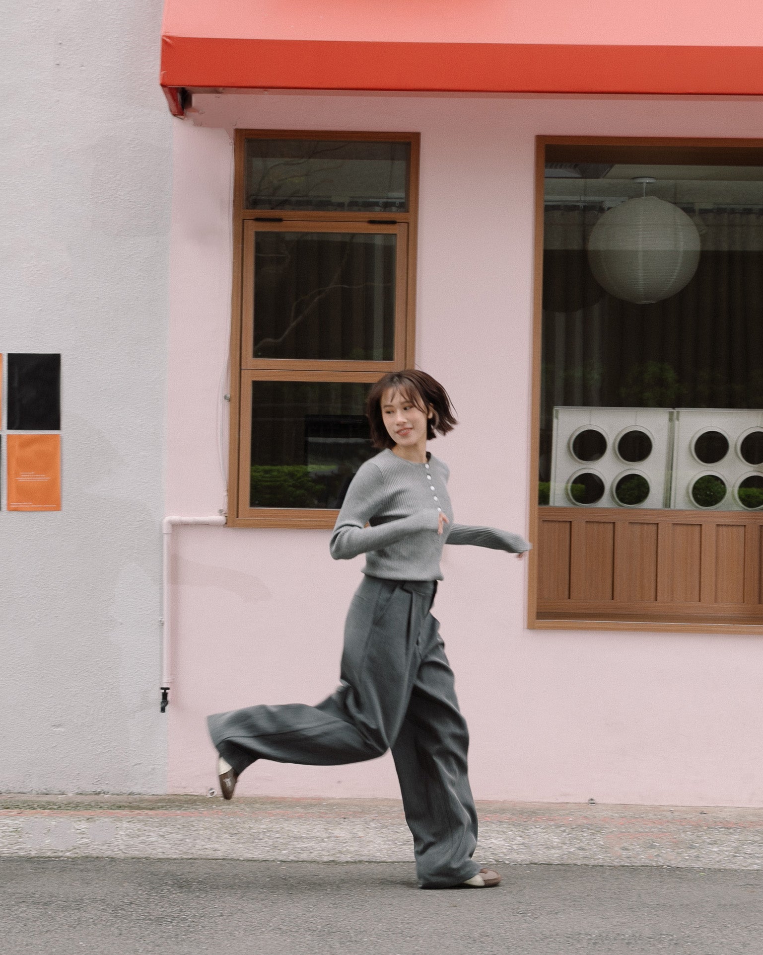 ' sts ' 寬褲耳打褶西裝長褲