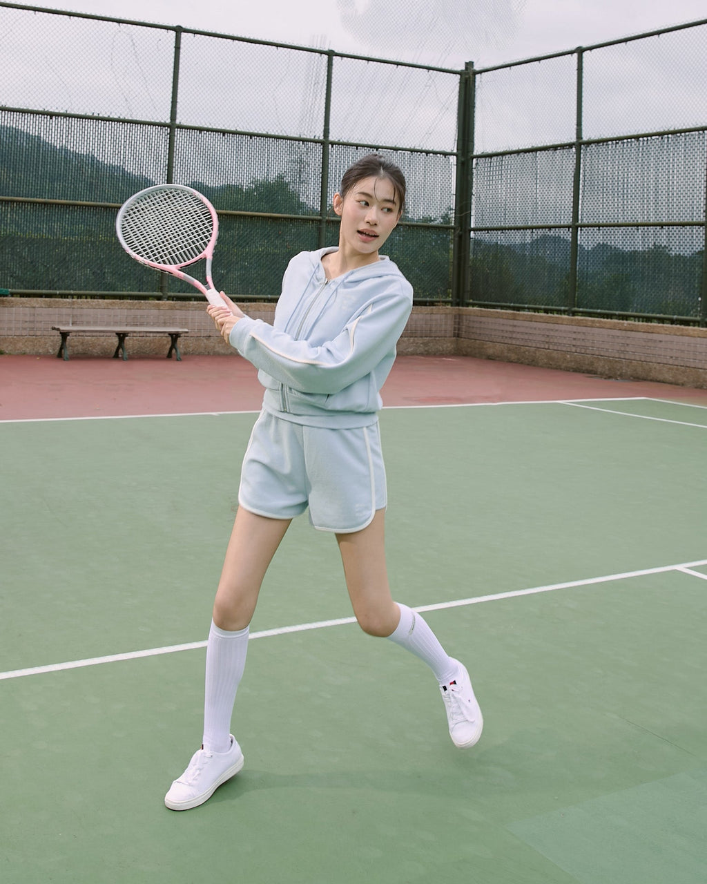 ' sts '  Cozy撞色連帽外套