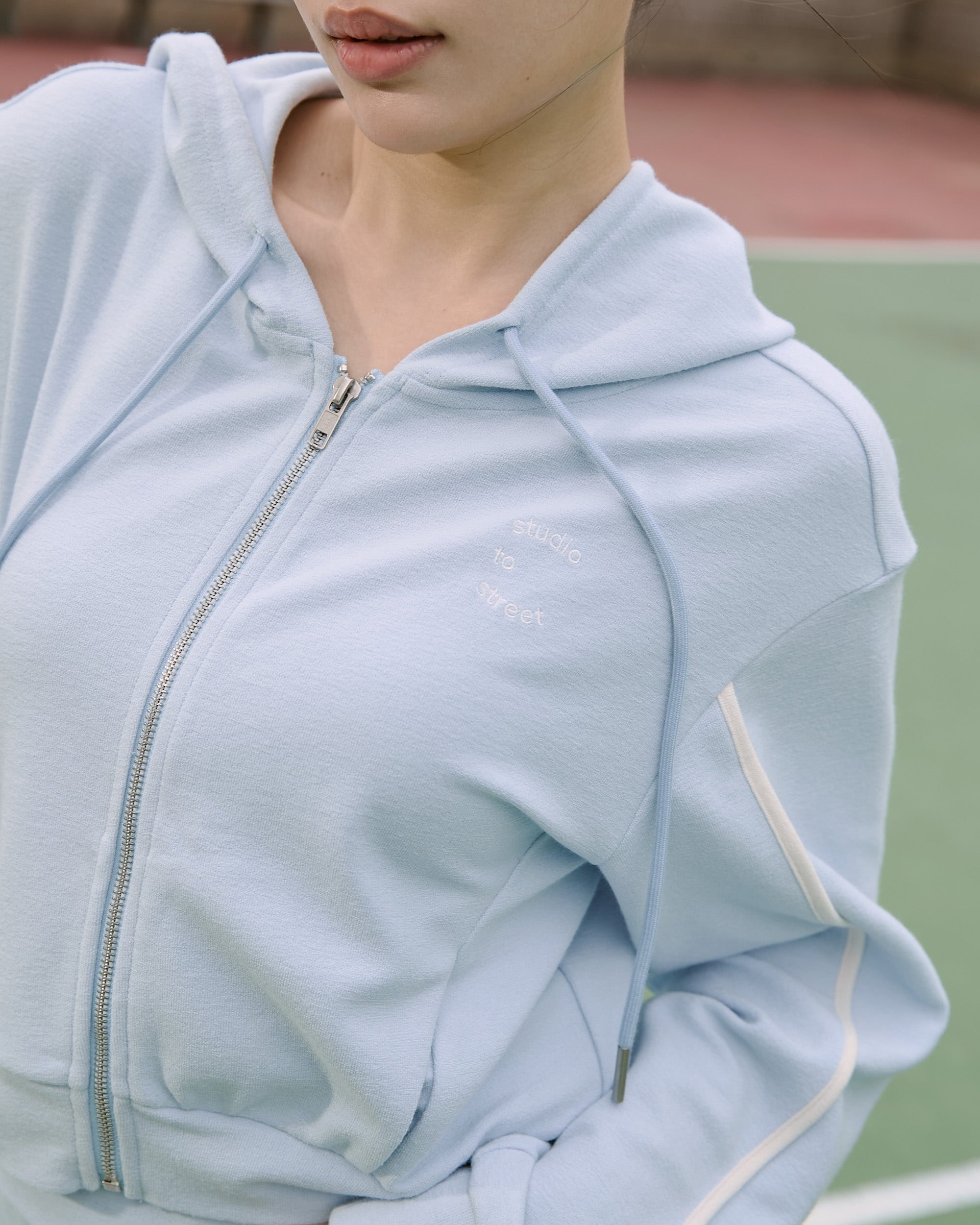 ' sts '  Cozy撞色連帽外套