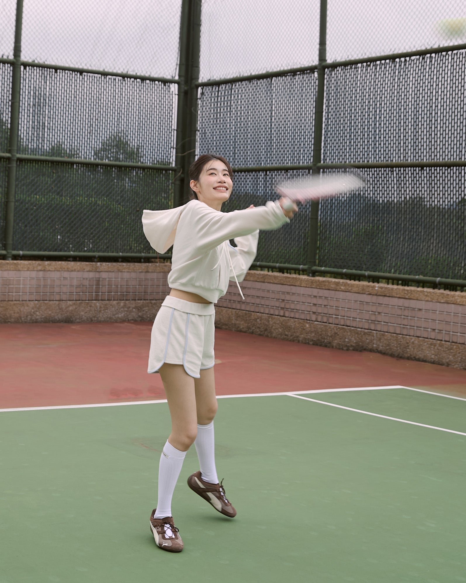 ' sts '  Cozy撞色連帽外套