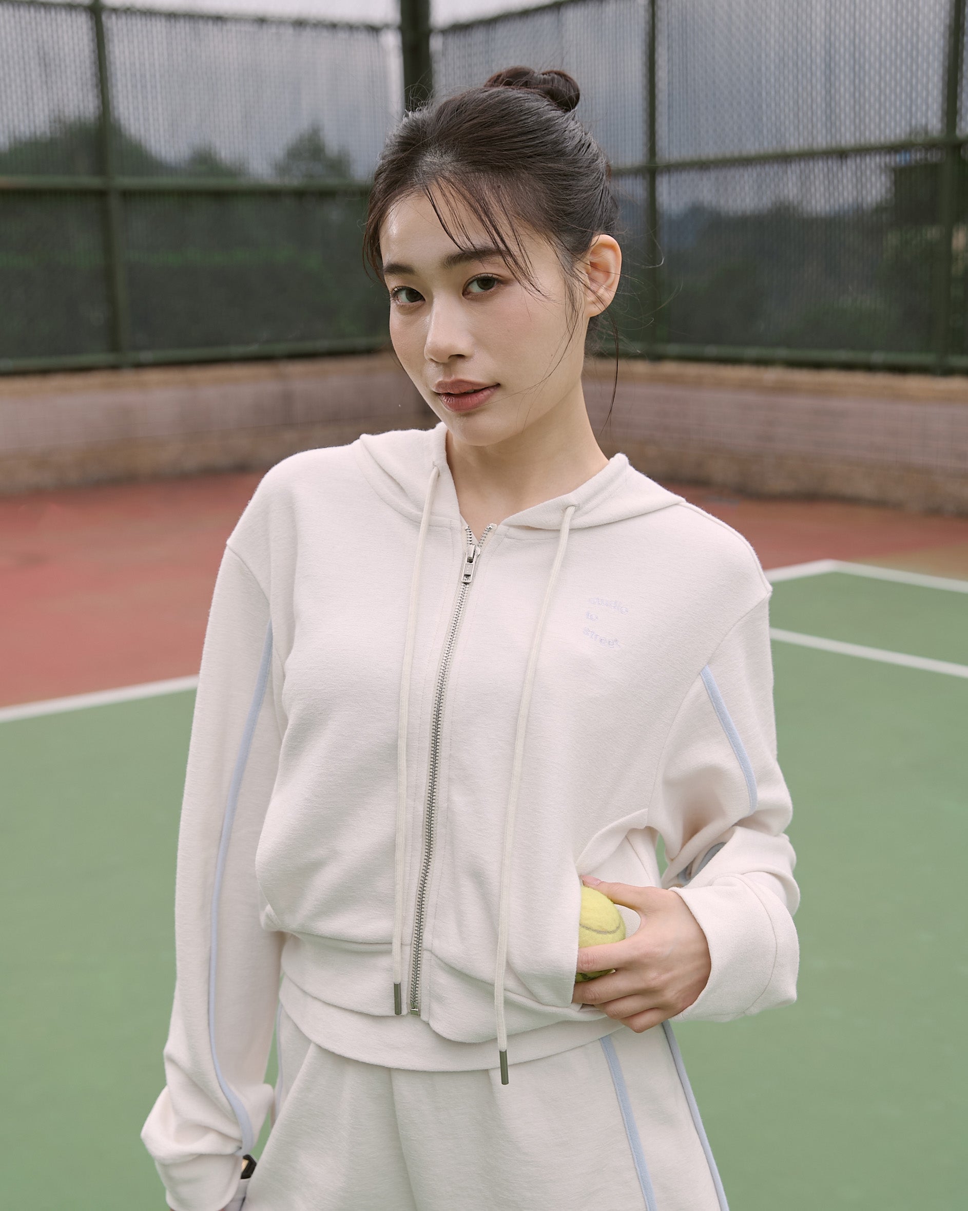 ' sts '  Cozy撞色連帽外套