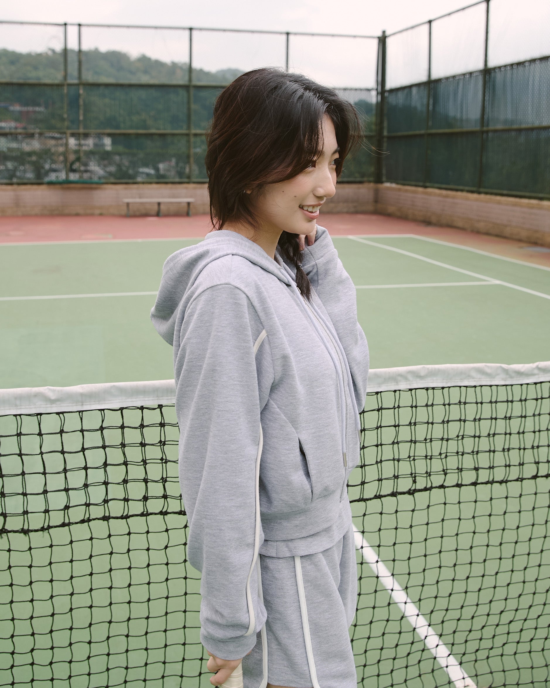 ' sts '  Cozy撞色連帽外套