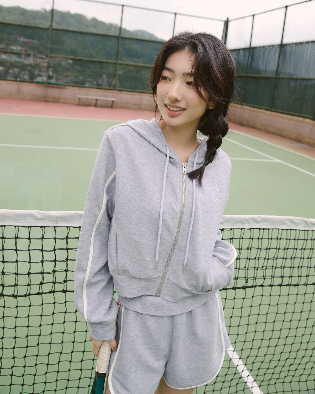 ' sts '  Cozy撞色連帽外套