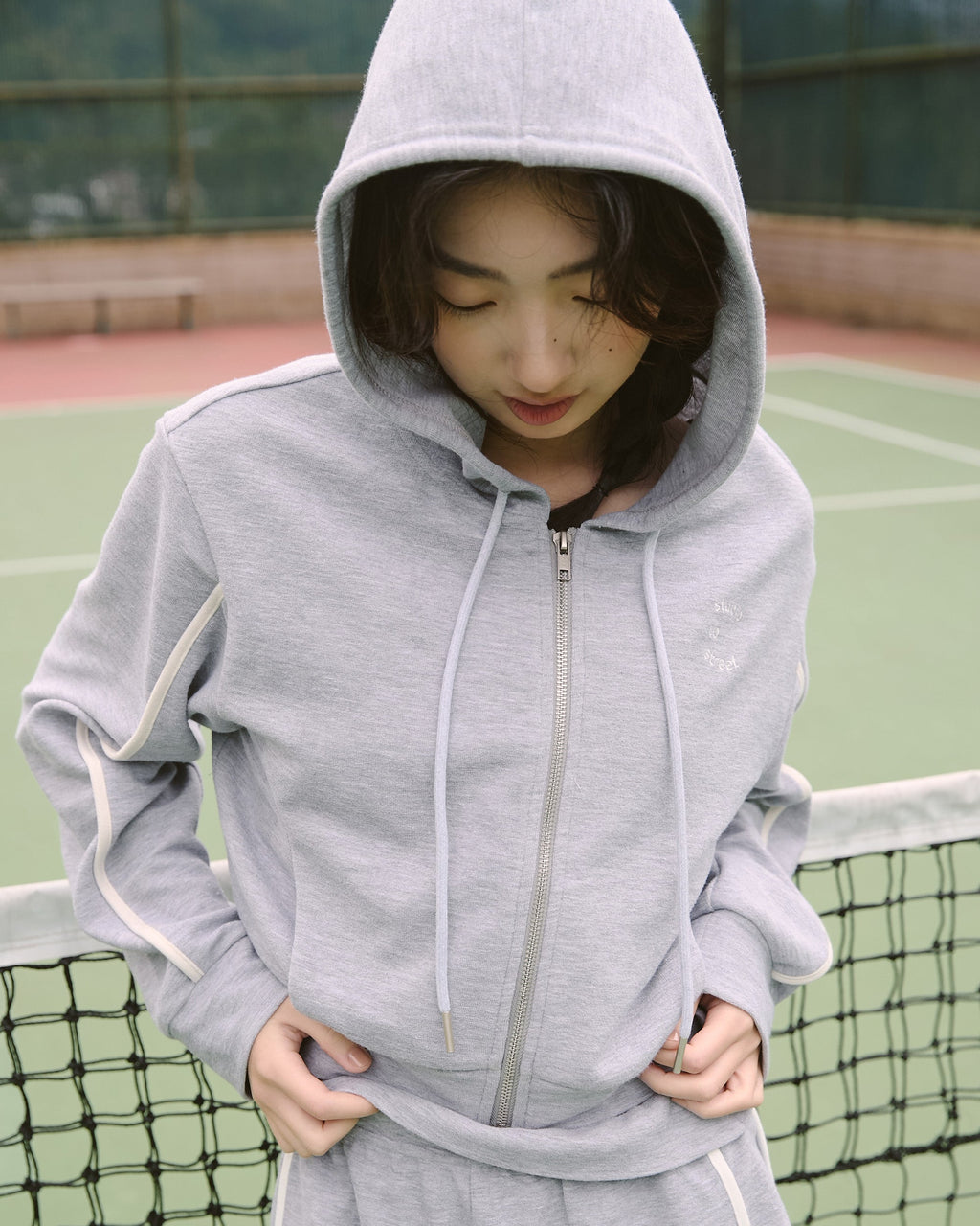 ' sts '  Cozy撞色連帽外套