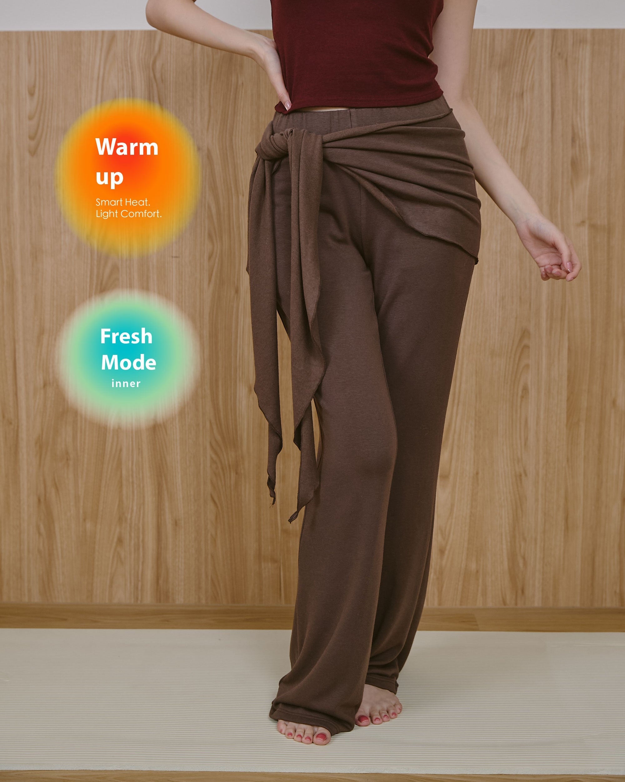 ’ sts ‘  可拆修飾片發熱長褲