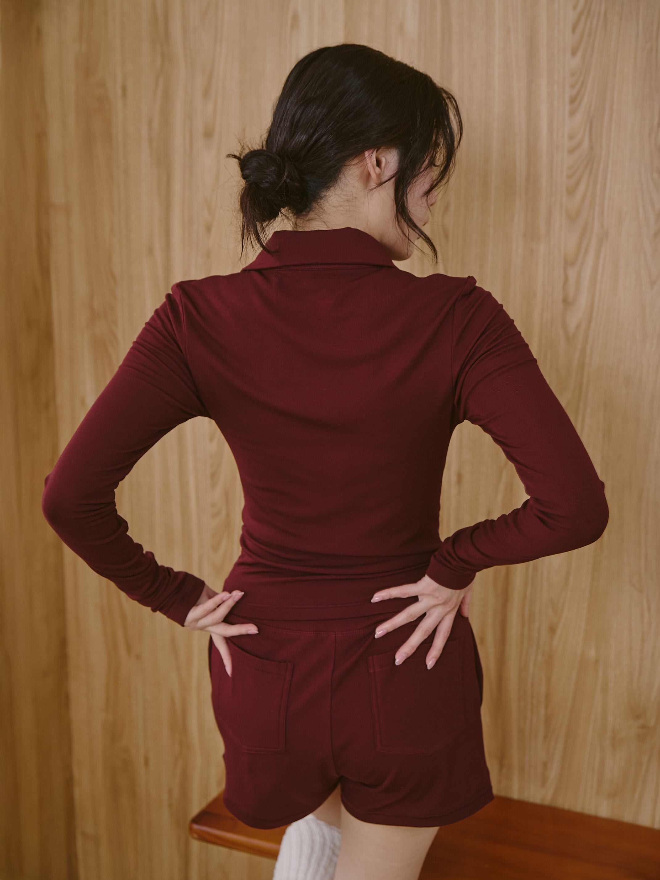 ' sts ' 親膚內磨毛保暖上衣