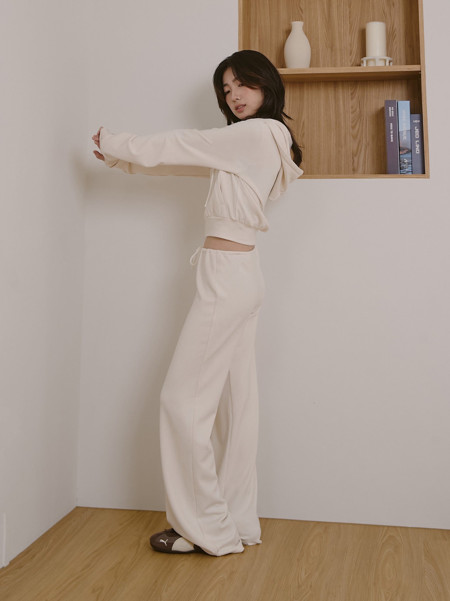 ' sts ' 絨面綁帶長褲