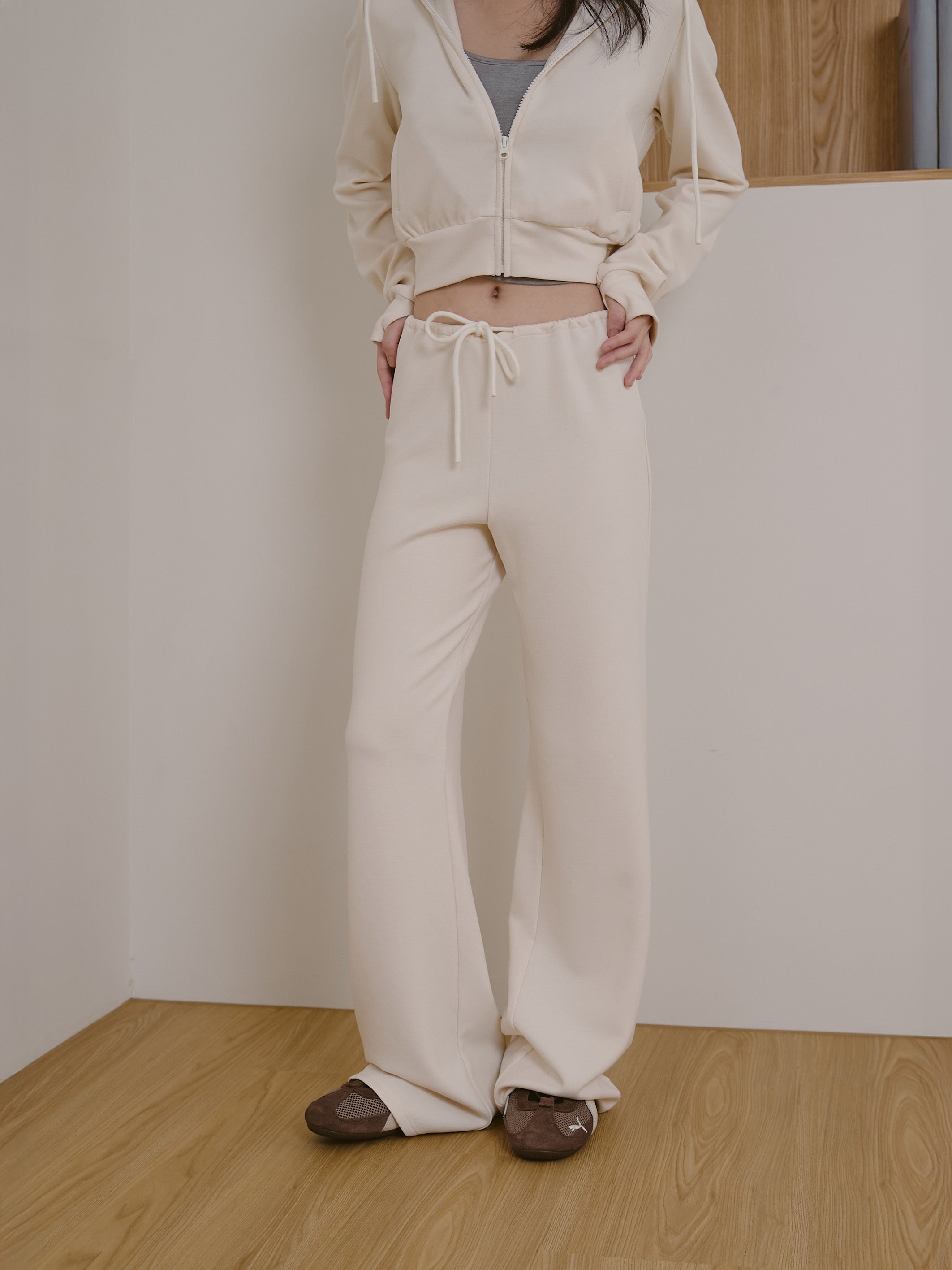 ' sts ' 絨面綁帶長褲